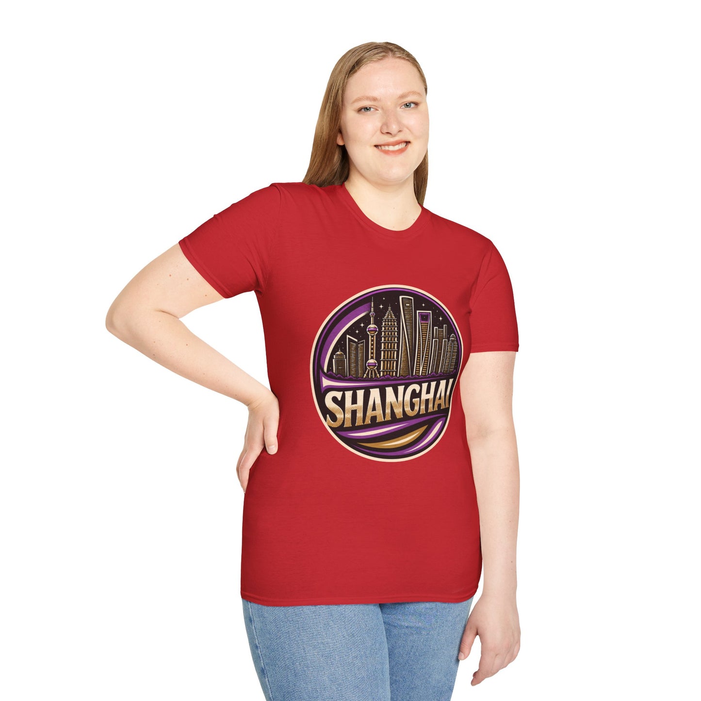 Shanghai Skyline T-Shirt — Retro Neon Cityscape Tee