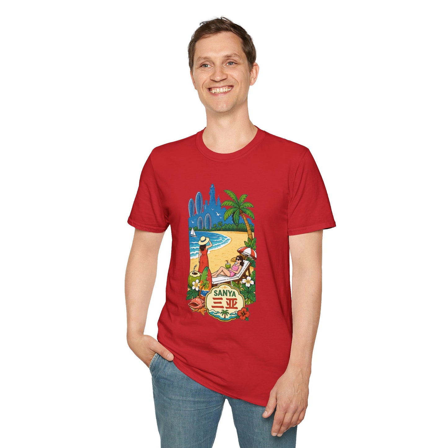 Beach Resort Graphic T-Shirt — Sanya Tropical Vacation Design
