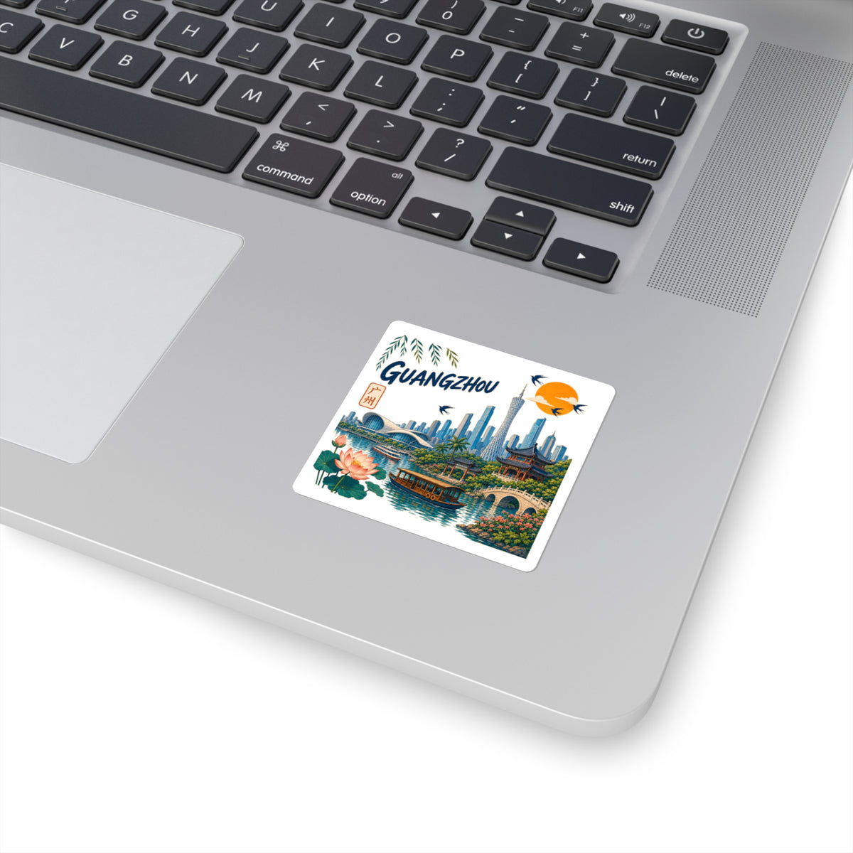 Guangzhou Travel Square Sticker — Scenic Cityscape Laptop Decal