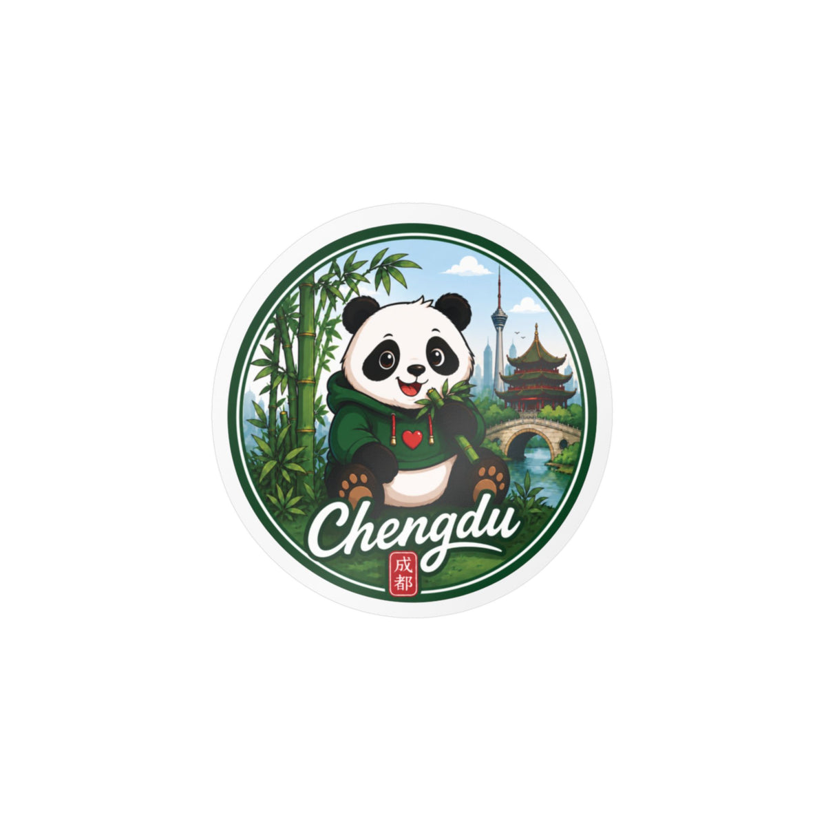 Chengdu Panda Kiss-Cut Vinyl Decal