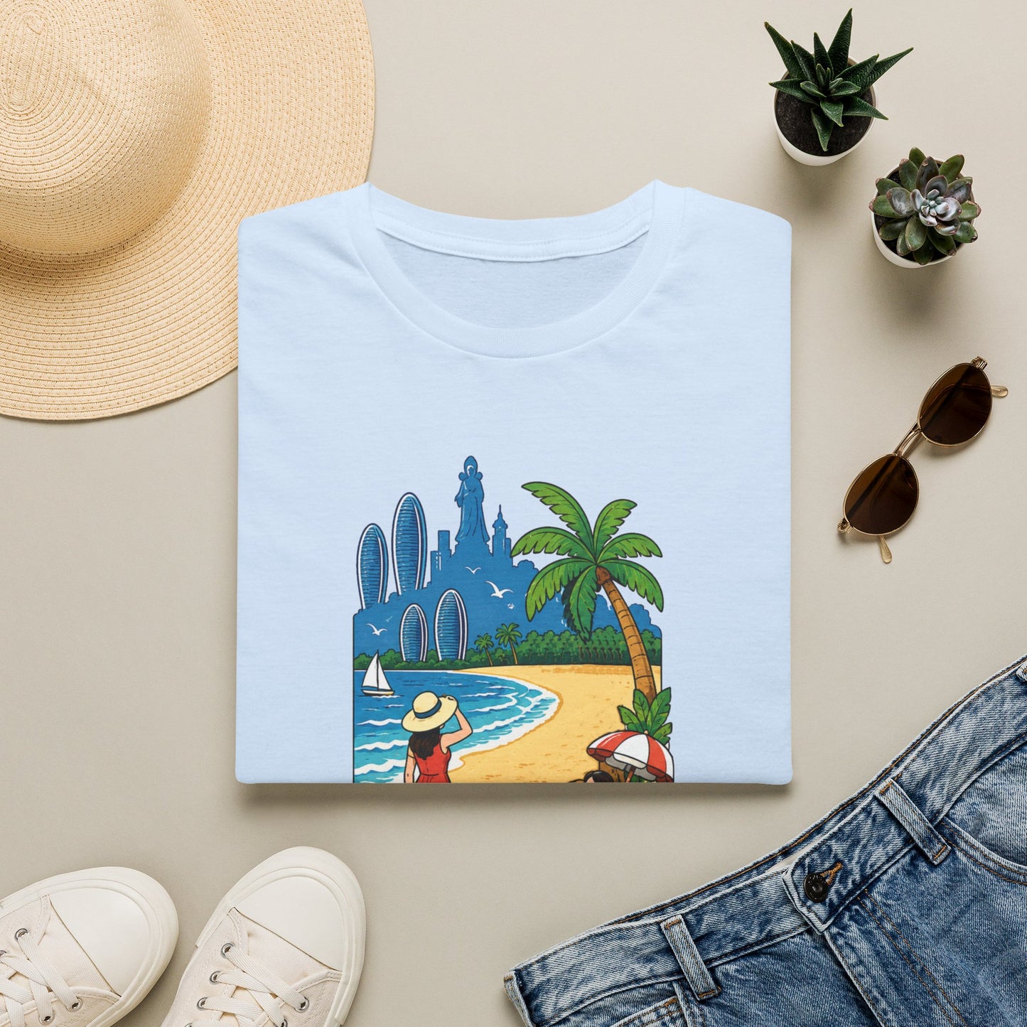 Beach Resort Graphic T-Shirt — Sanya Tropical Vacation Design