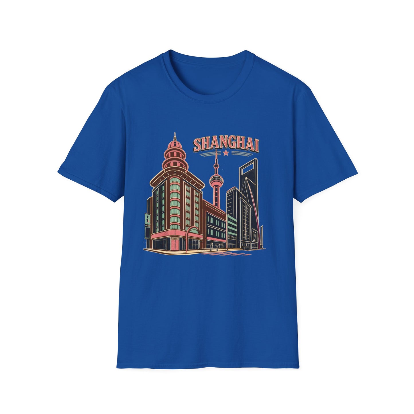 Shanghai Skyline T-Shirt — Retro Cityscape Travel Tee