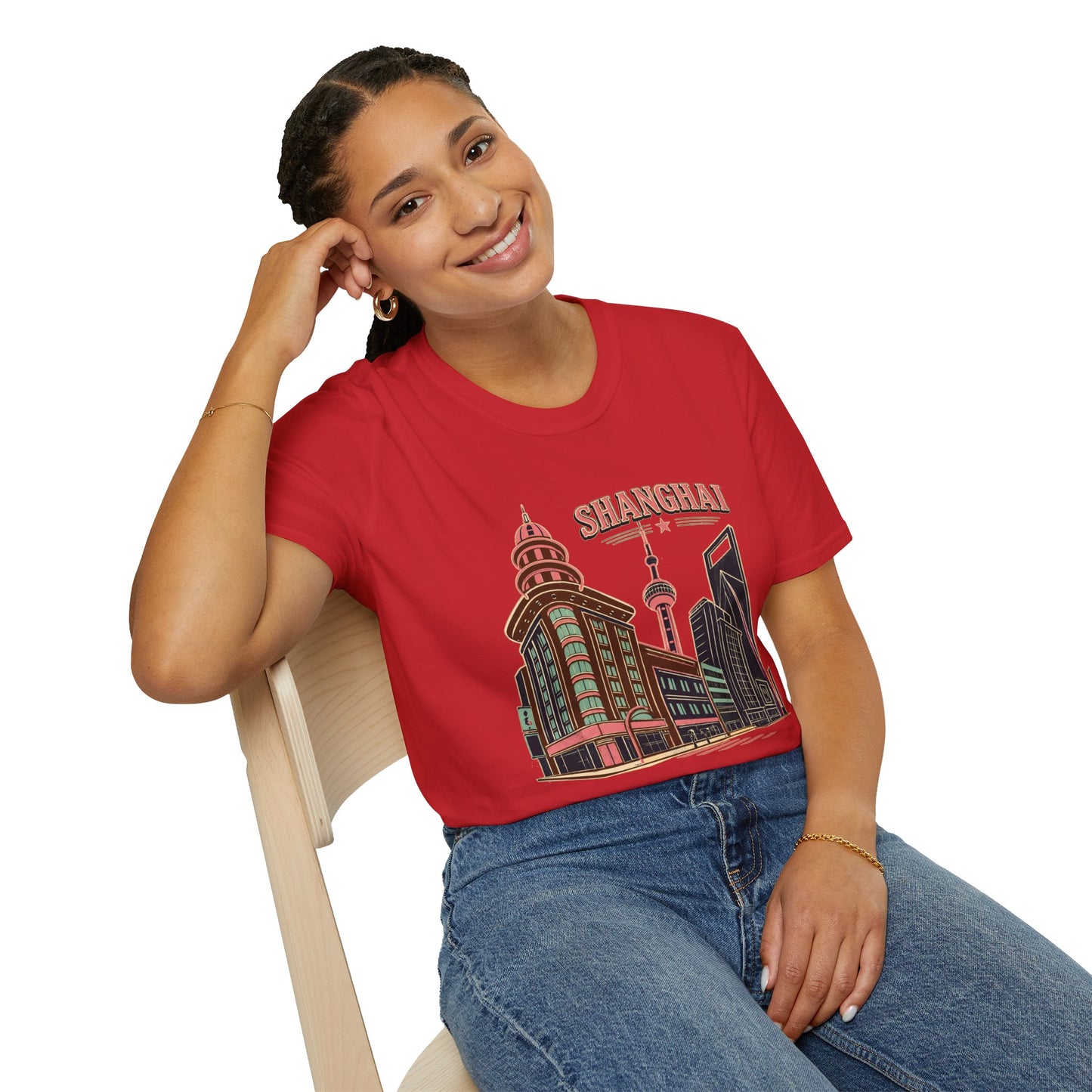 Shanghai Skyline T-Shirt — Retro Cityscape Travel Tee