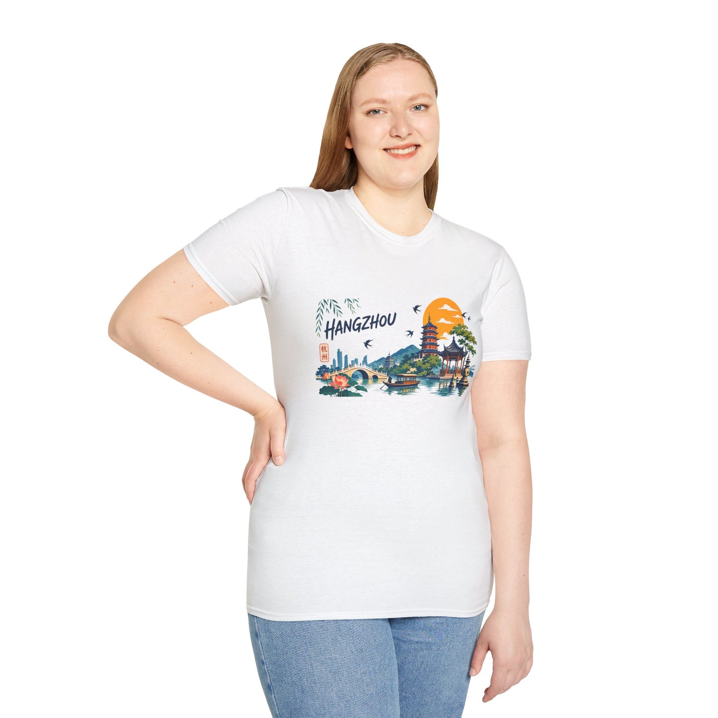 Hangzhou Scenic T-Shirt — Pagoda Sunset China Travel Tee