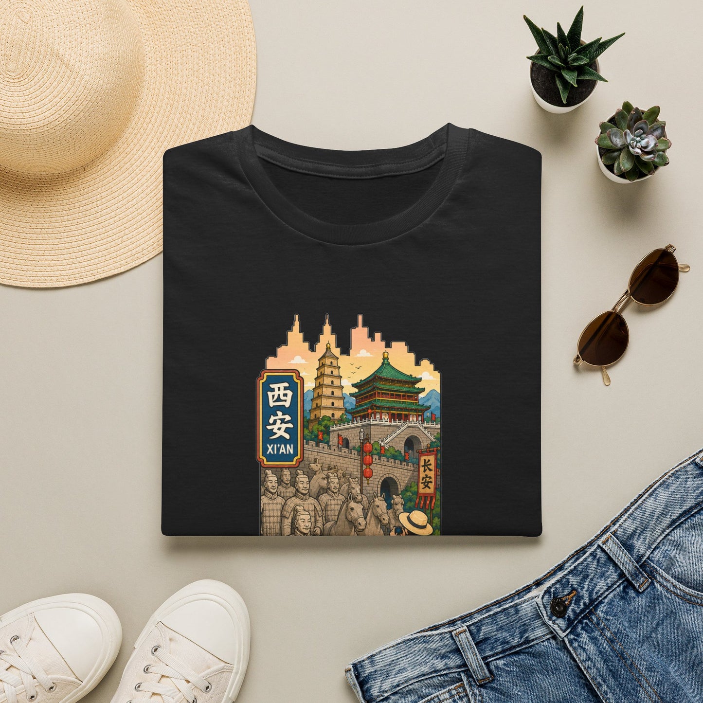 Xi'an Travel T‑Shirt — Vintage China Cityscape Graphic