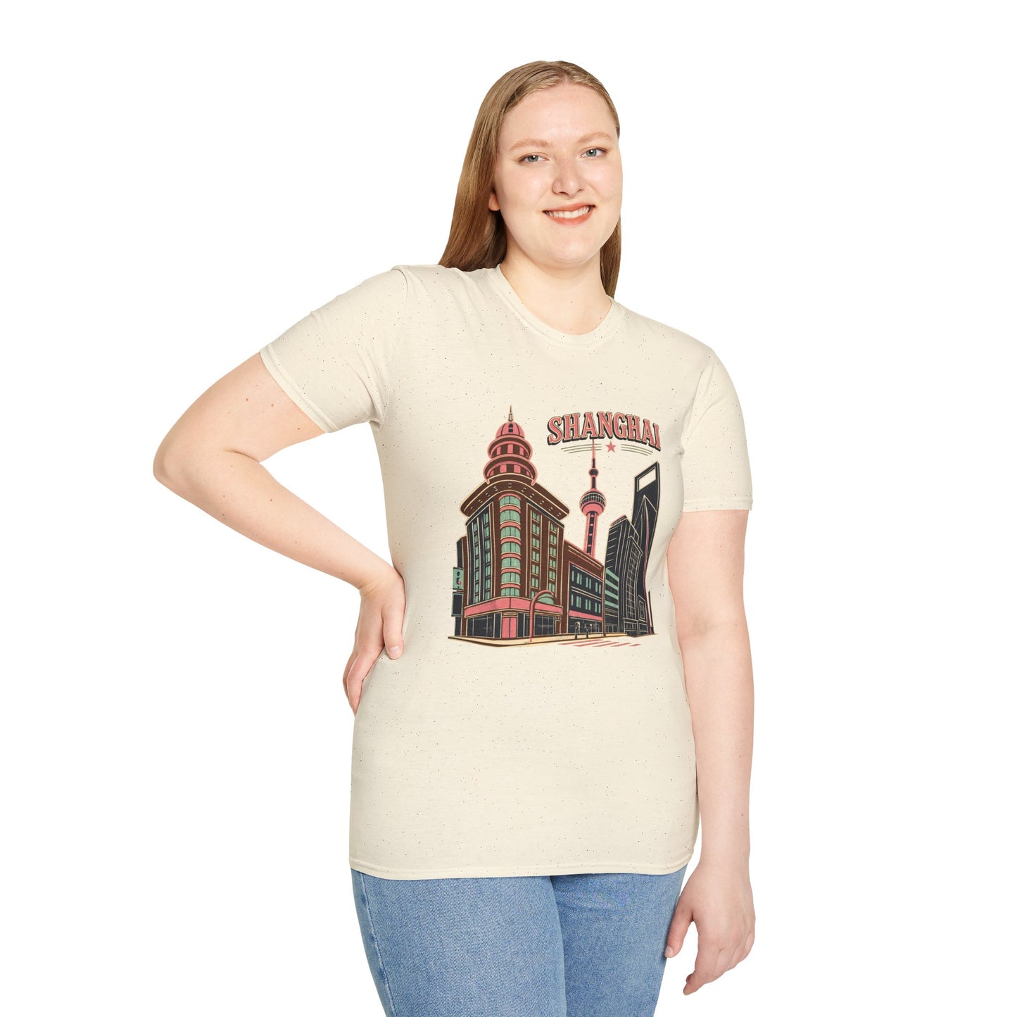 Shanghai Skyline T-Shirt — Retro Cityscape Travel Tee