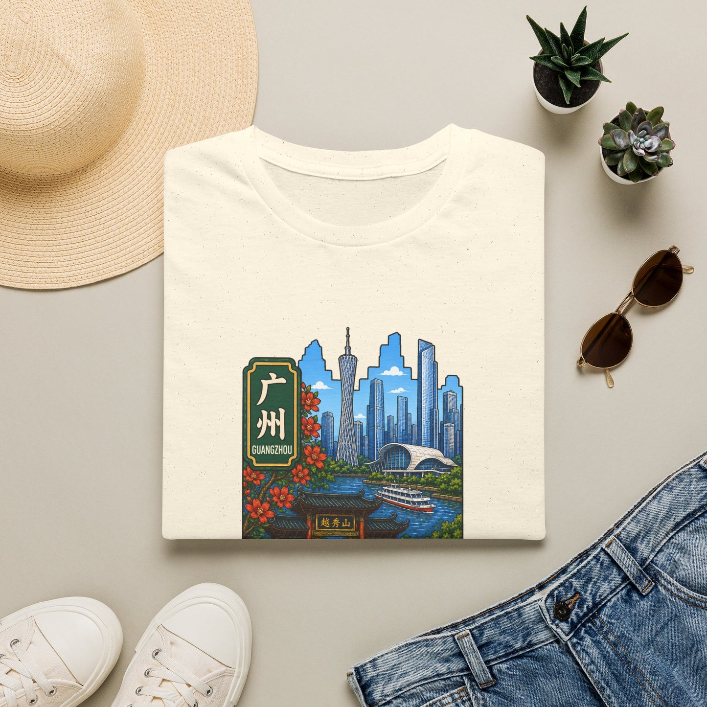 Guangzhou Skyline T-Shirt — Chinese Cityscape Travel Tee