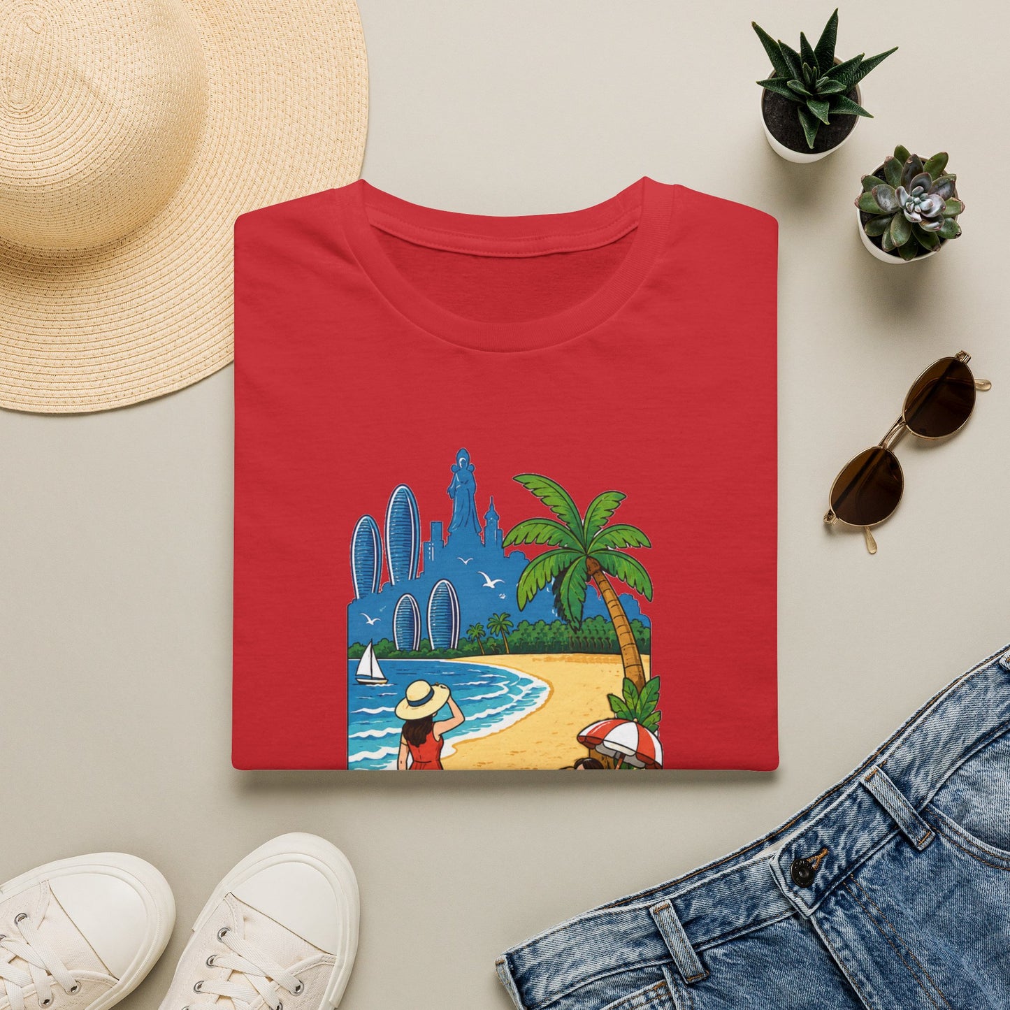 Beach Resort Graphic T-Shirt — Sanya Tropical Vacation Design