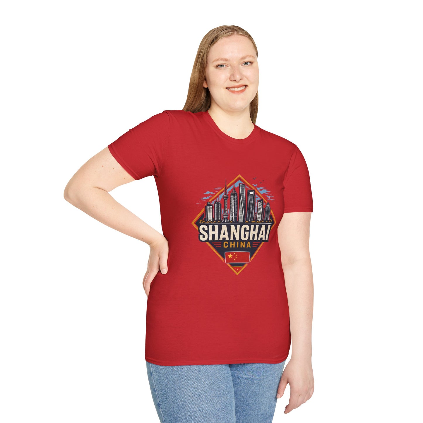 Shanghai Skyline T-Shirt — Retro Cityscape Travel Tee (Shanghai, China)
