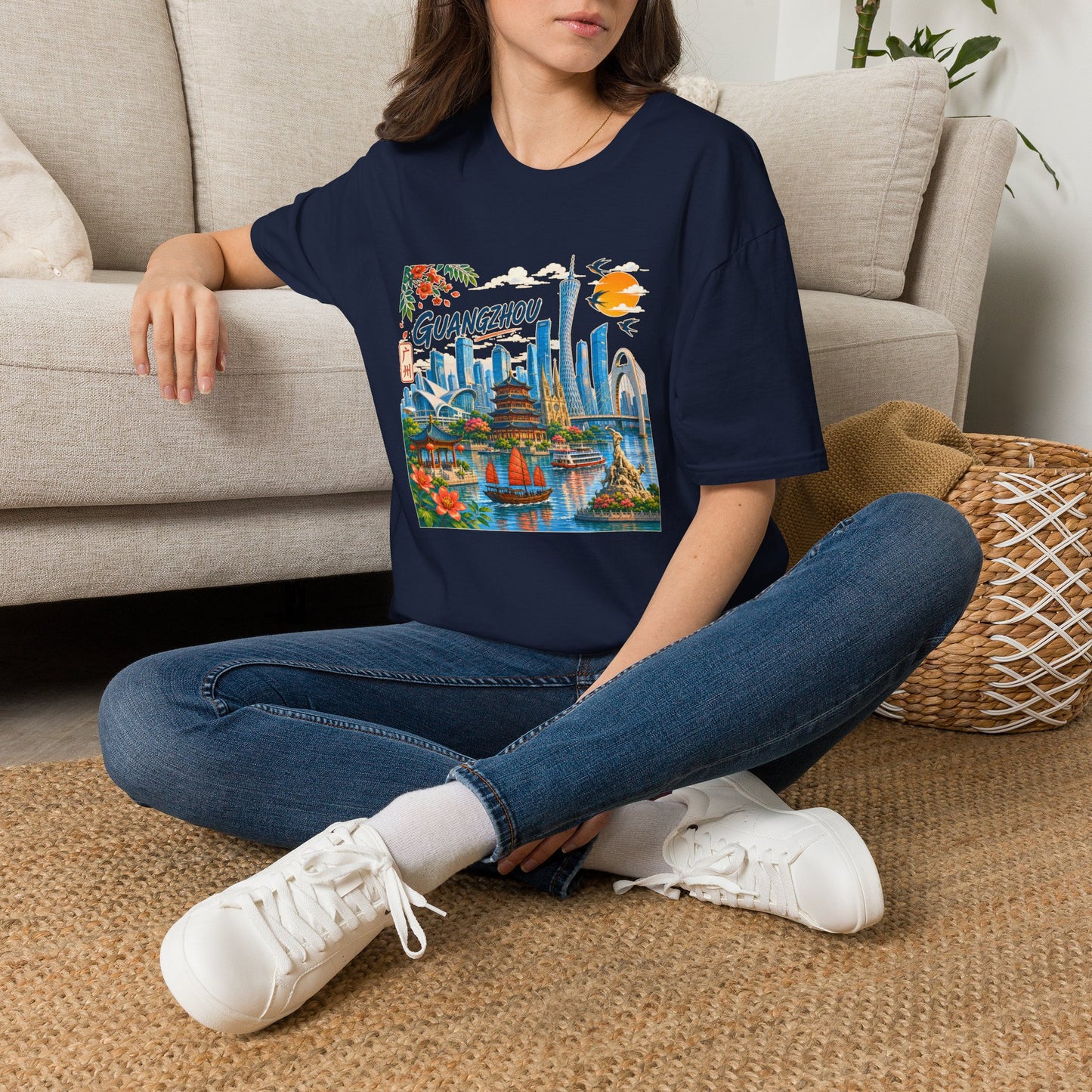 Guangzhou Cityscape T‑Shirt — Vintage Skyline Travel Tee