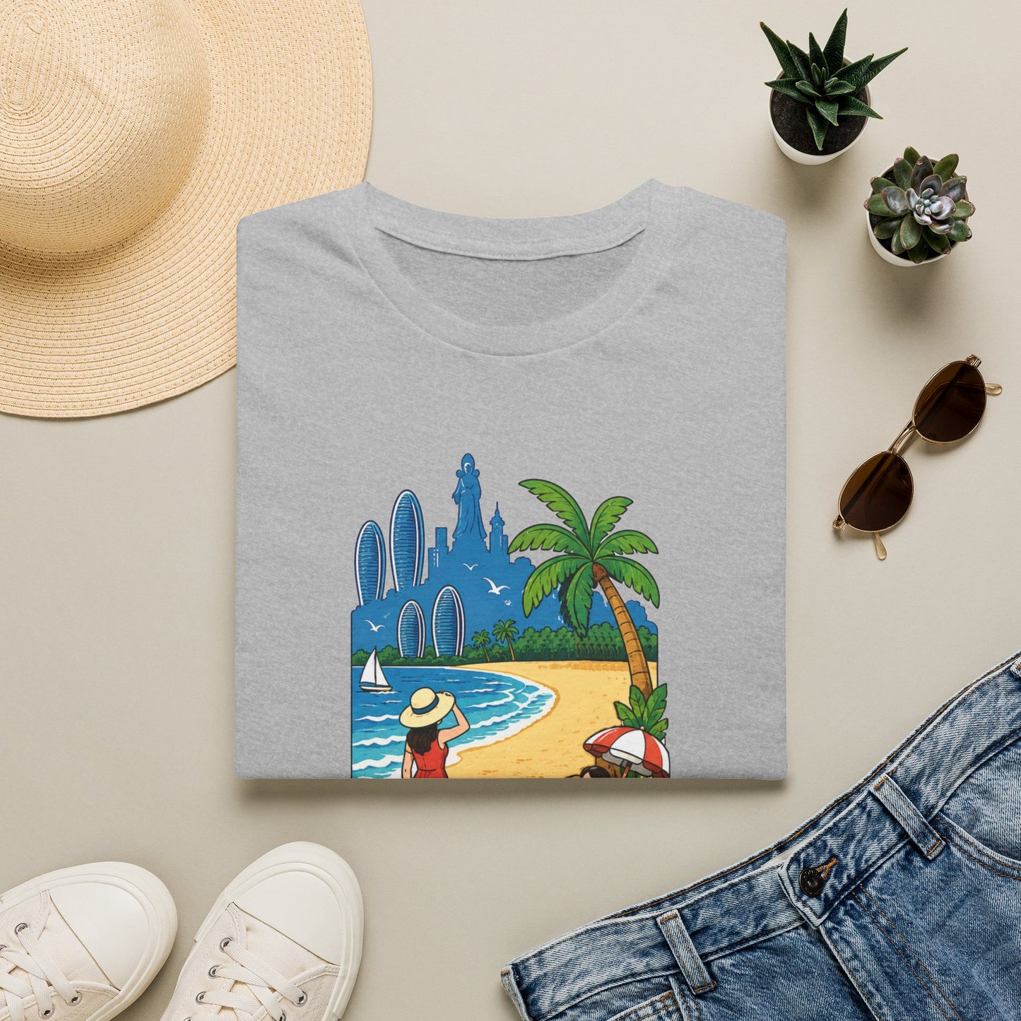 Beach Resort Graphic T-Shirt — Sanya Tropical Vacation Design