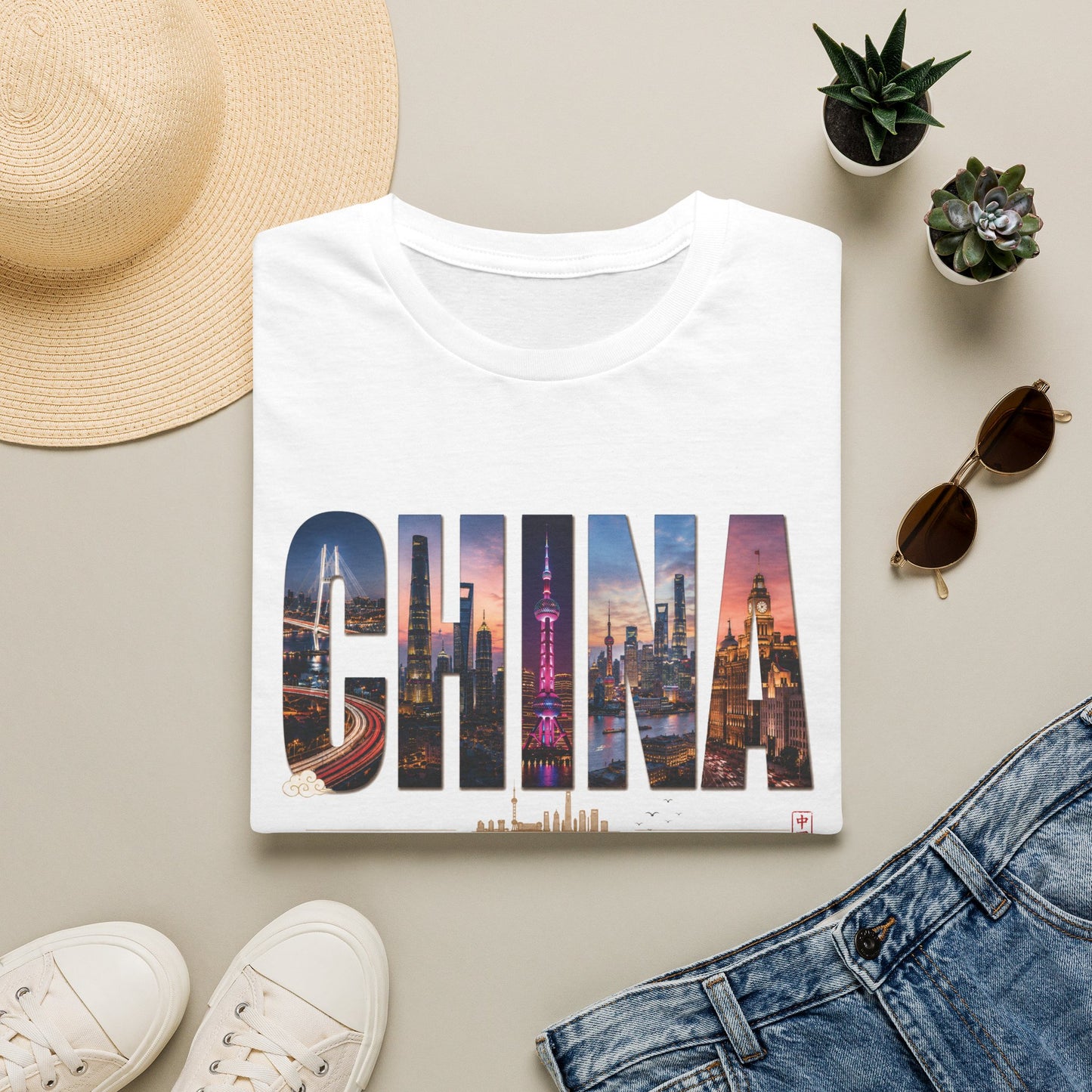 China Skyline Graphic T‑Shirt — Cityscape Travel Tee