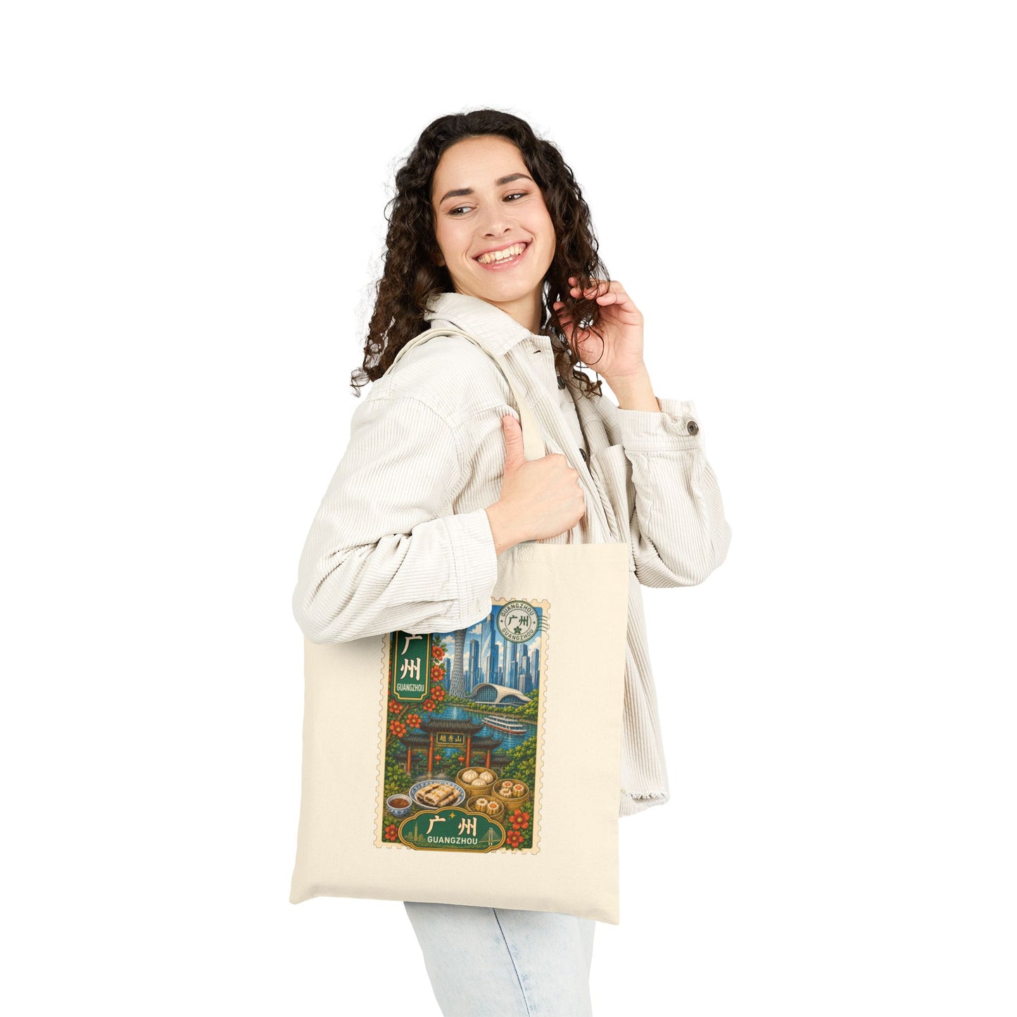 Guangzhou Travel Poster Canvas Tote Bag