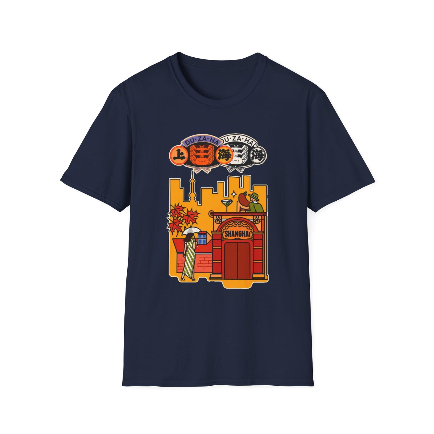 Skyline Ramen Scene T-Shirt — Retro Japanese Noodle Shop Design