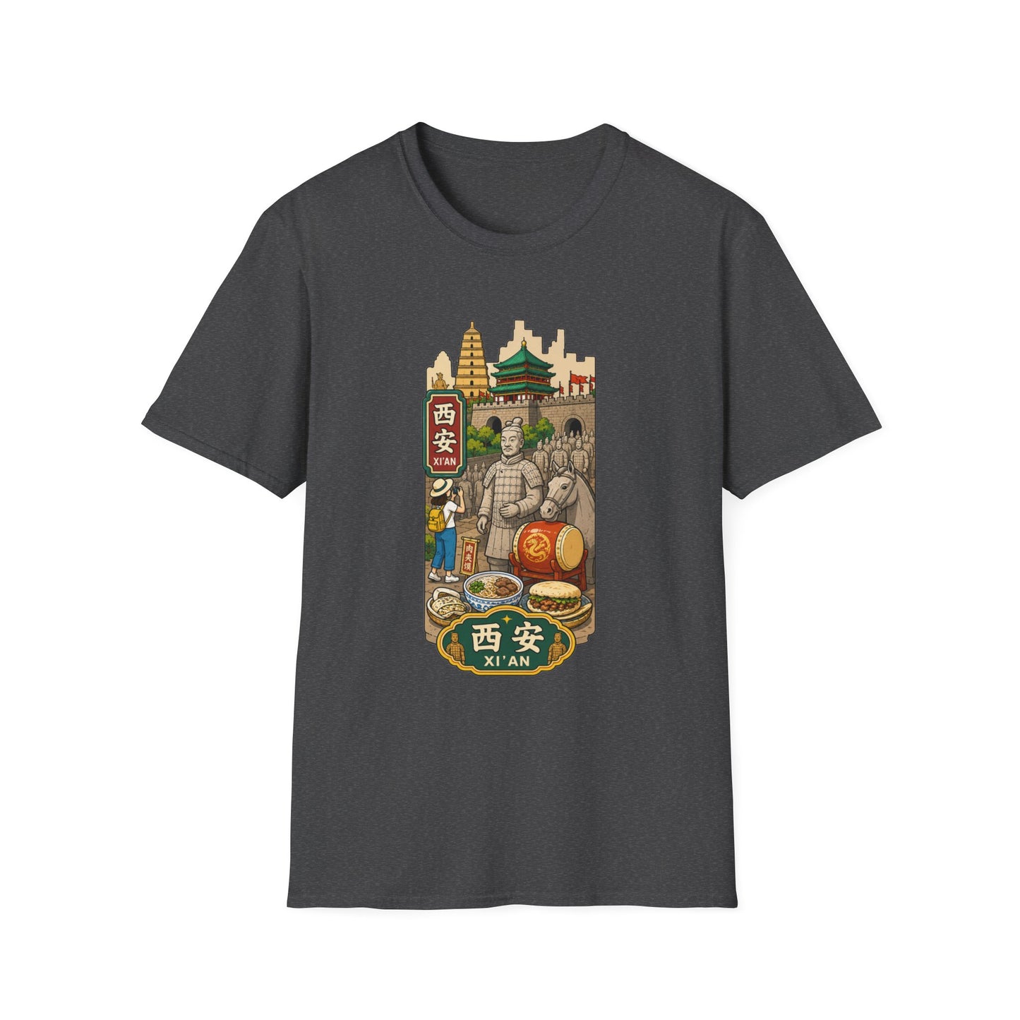 Xi'an Travel T-Shirt — Terracotta Warriors & Pagoda China Souvenir Tee