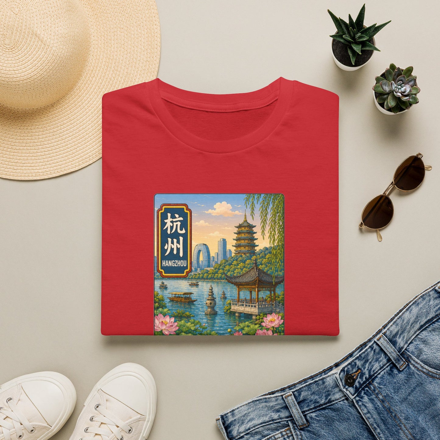 Hangzhou Scenic T-Shirt — West Lake Vintage Travel Tee (杭州)