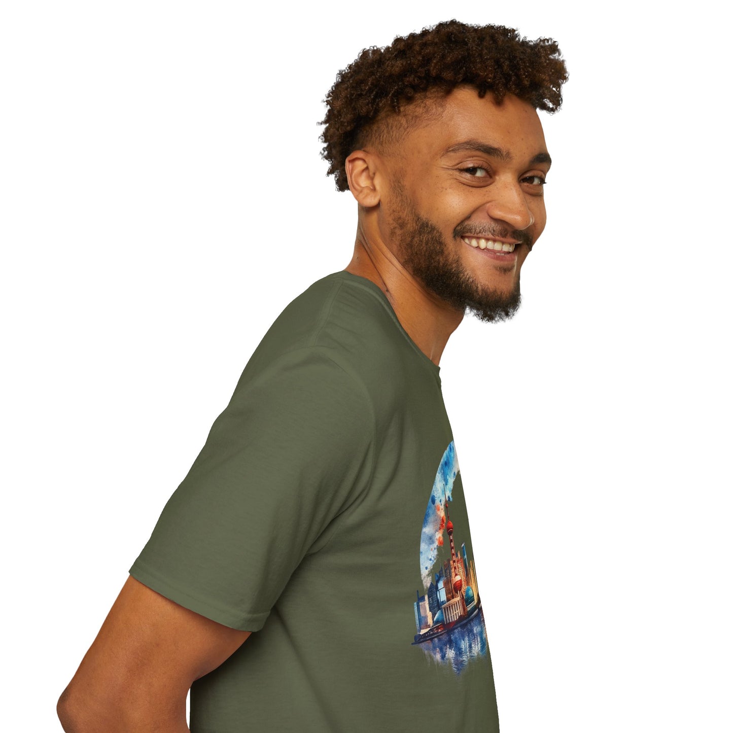 Cityscape Watercolor T-Shirt — Skyline Art Tee