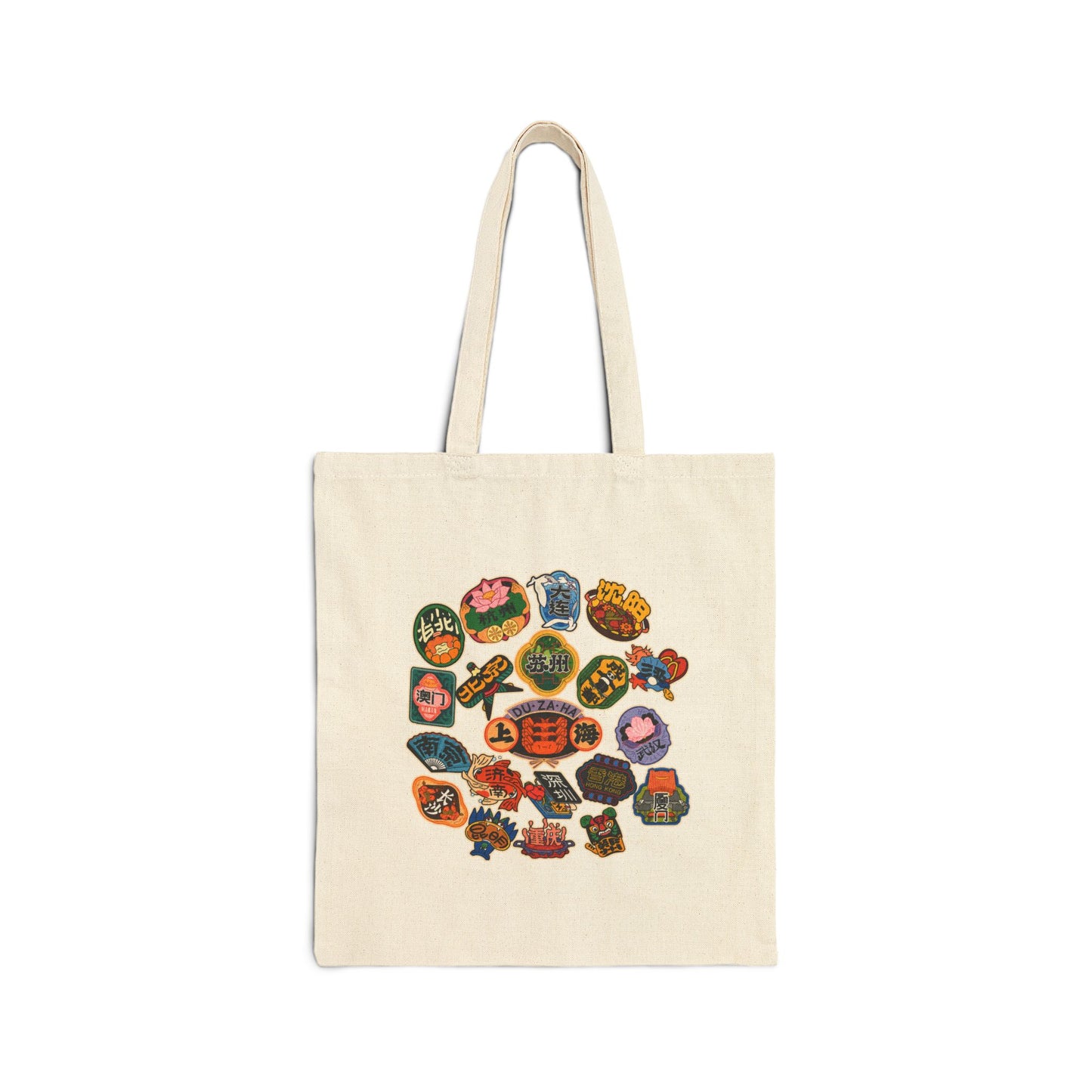 Floral Patchwork Canvas Tote Bag