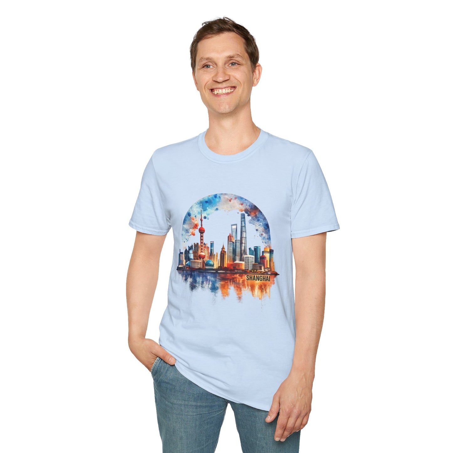 Cityscape Watercolor T-Shirt — Skyline Art Tee