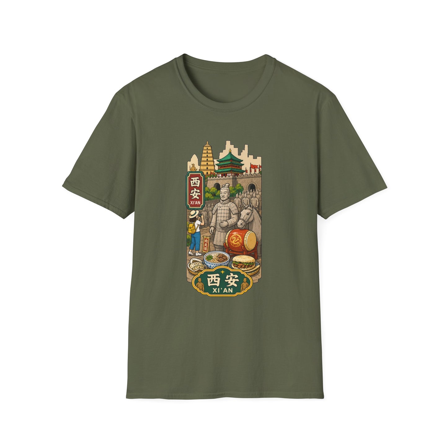 Xi'an Travel T-Shirt — Terracotta Warriors & Pagoda China Souvenir Tee