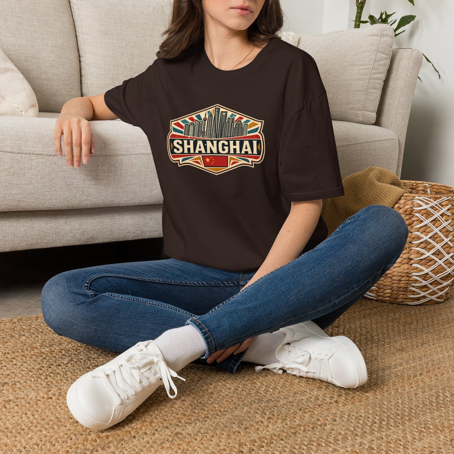 Shanghai Skyline T-Shirt — Vintage City Travel Tee