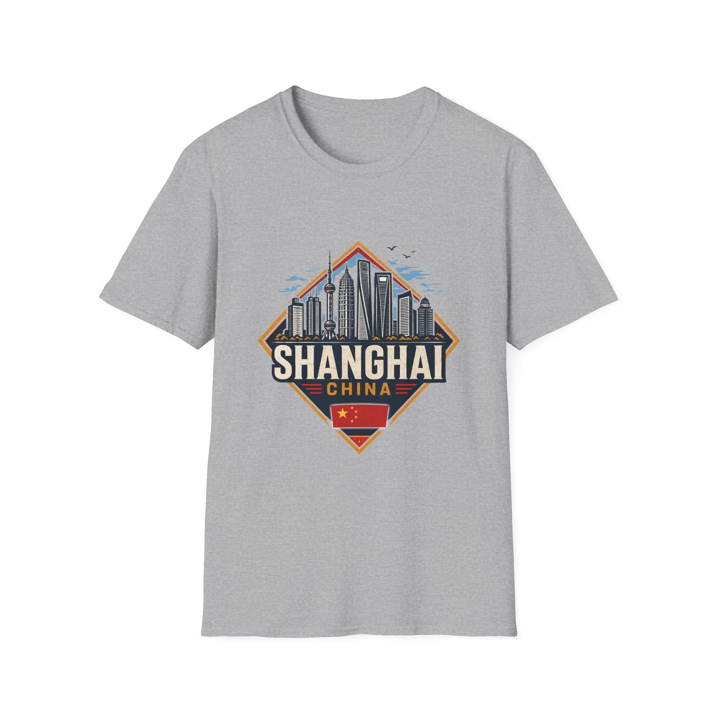 Shanghai Skyline T-Shirt — Retro Cityscape Travel Tee (Shanghai, China)