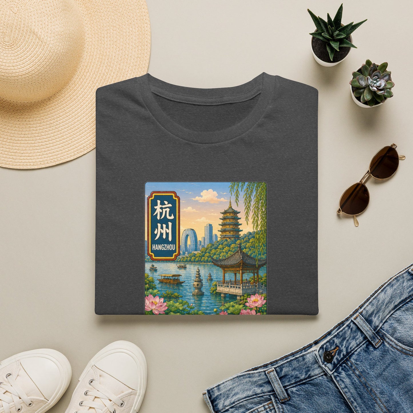 Hangzhou Scenic T-Shirt — West Lake Vintage Travel Tee (杭州)