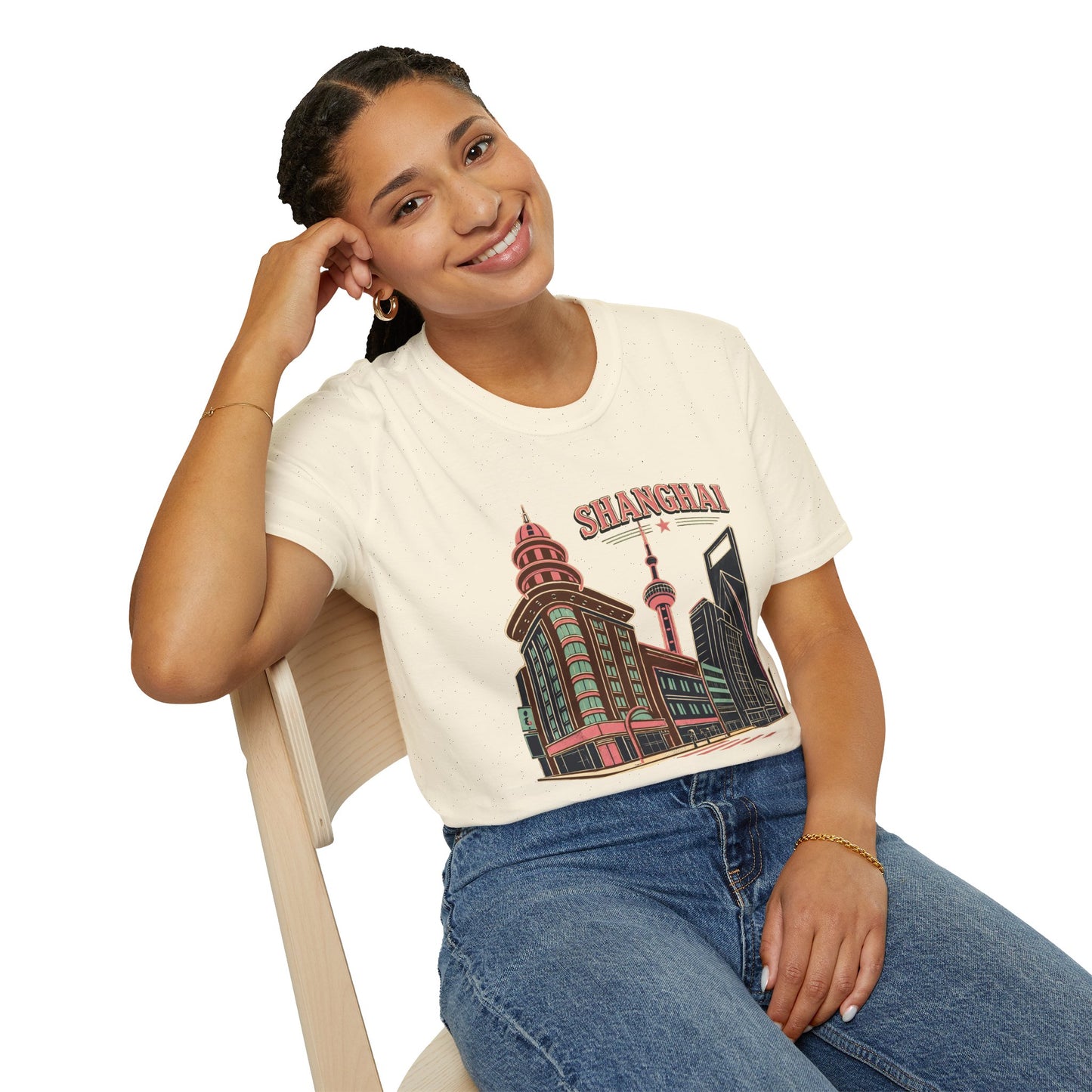 Shanghai Skyline T-Shirt — Retro Cityscape Travel Tee