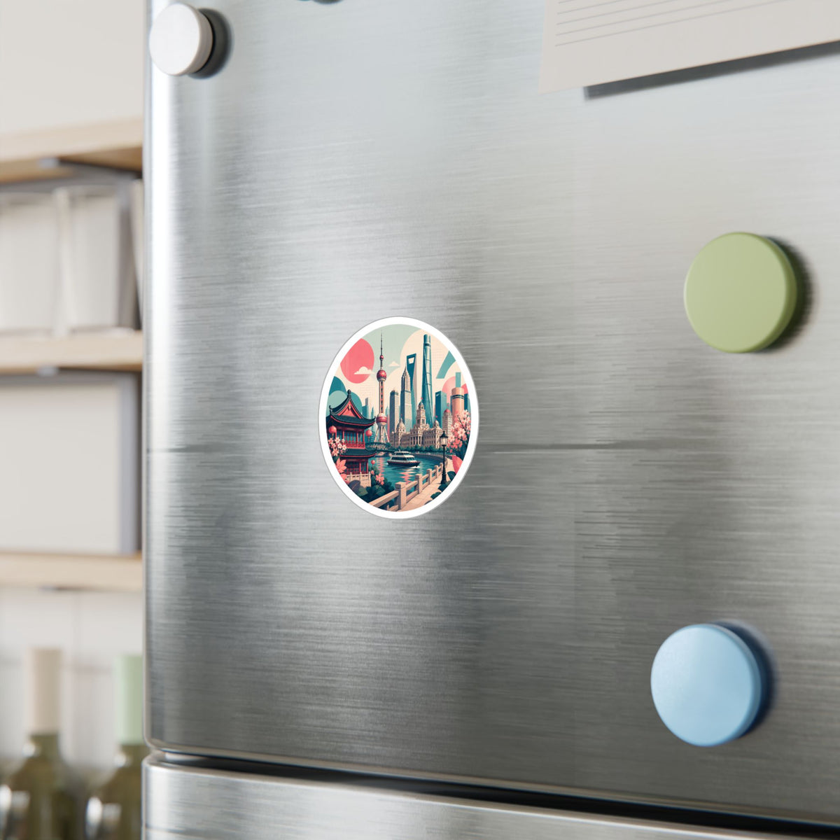 Shanghai Skyline Kiss-Cut Vinyl Decal