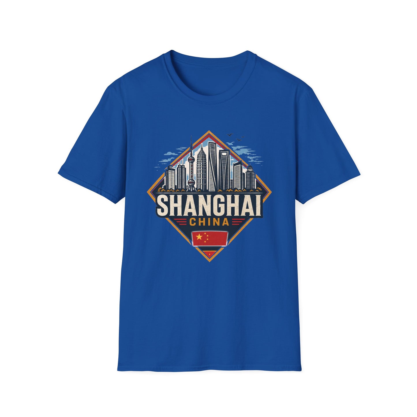 Shanghai Skyline T-Shirt — Retro Cityscape China Travel Tee