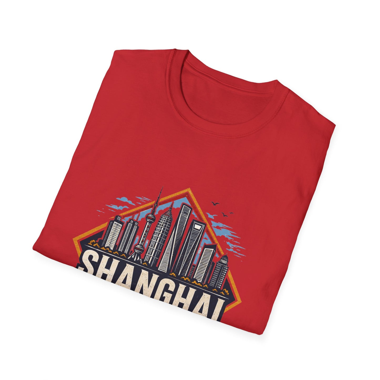Shanghai Skyline T-Shirt — Retro Cityscape Travel Tee (Shanghai, China)
