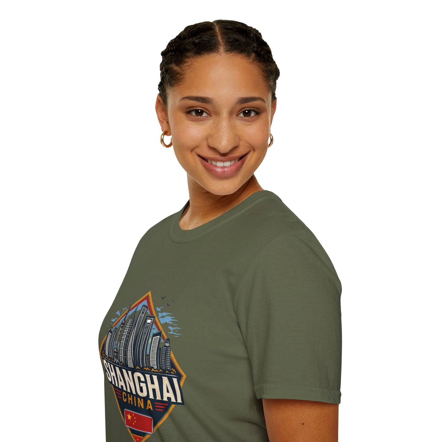 Shanghai Skyline T-Shirt — Retro Cityscape Travel Tee (Shanghai, China)