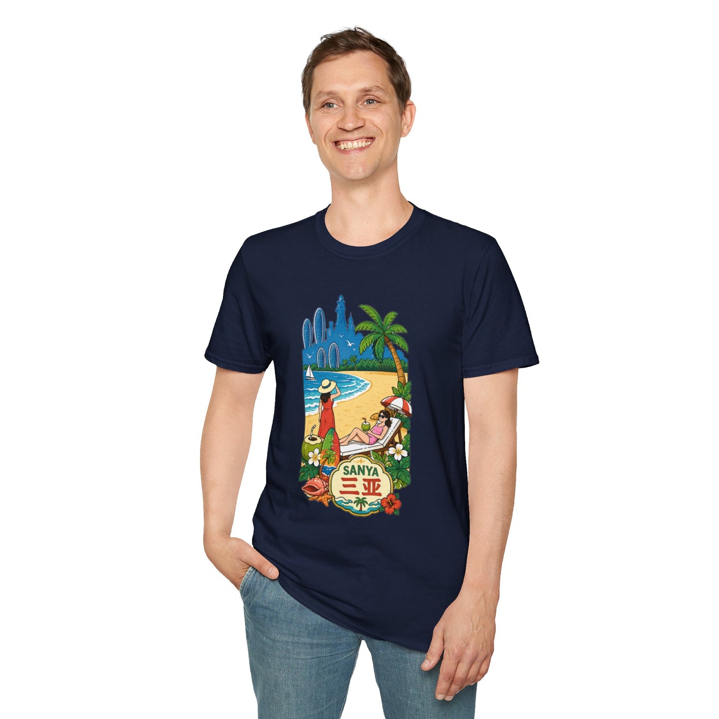 Beach Resort Graphic T-Shirt — Sanya Tropical Vacation Design
