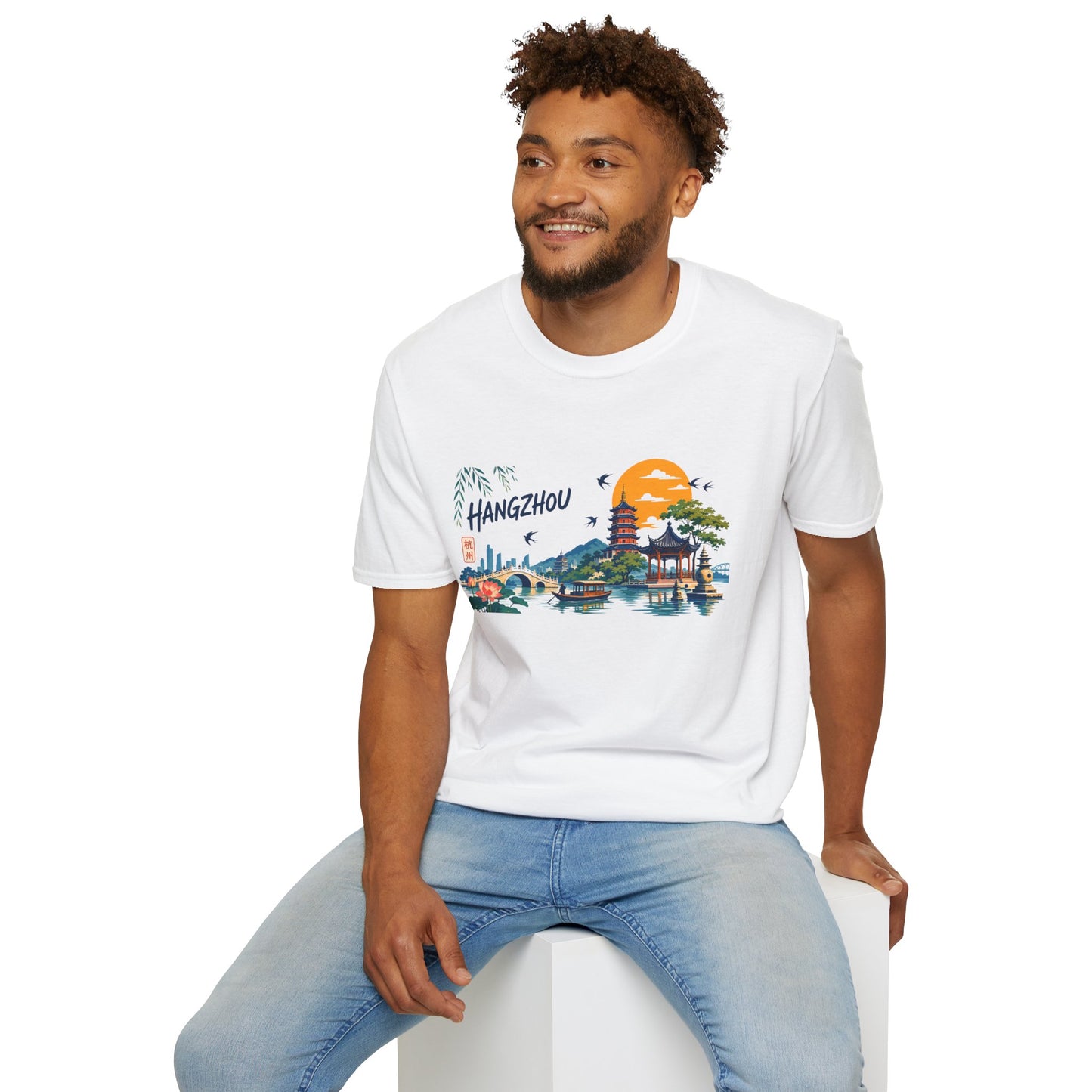 Hangzhou Scenic Tee — Chinese Pagoda & West Lake Travel T-Shirt