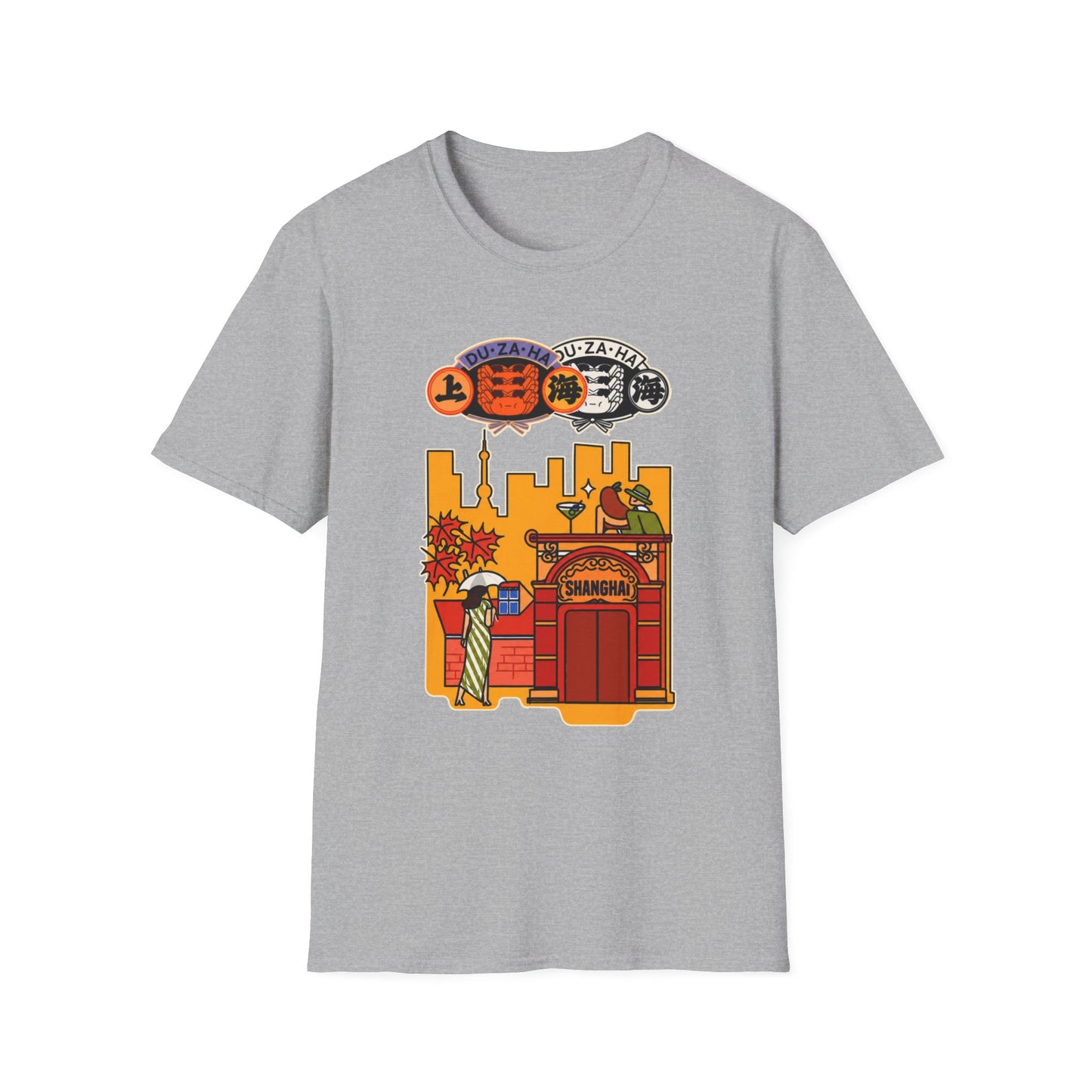 Skyline Ramen Scene T-Shirt — Retro Japanese Noodle Shop Design