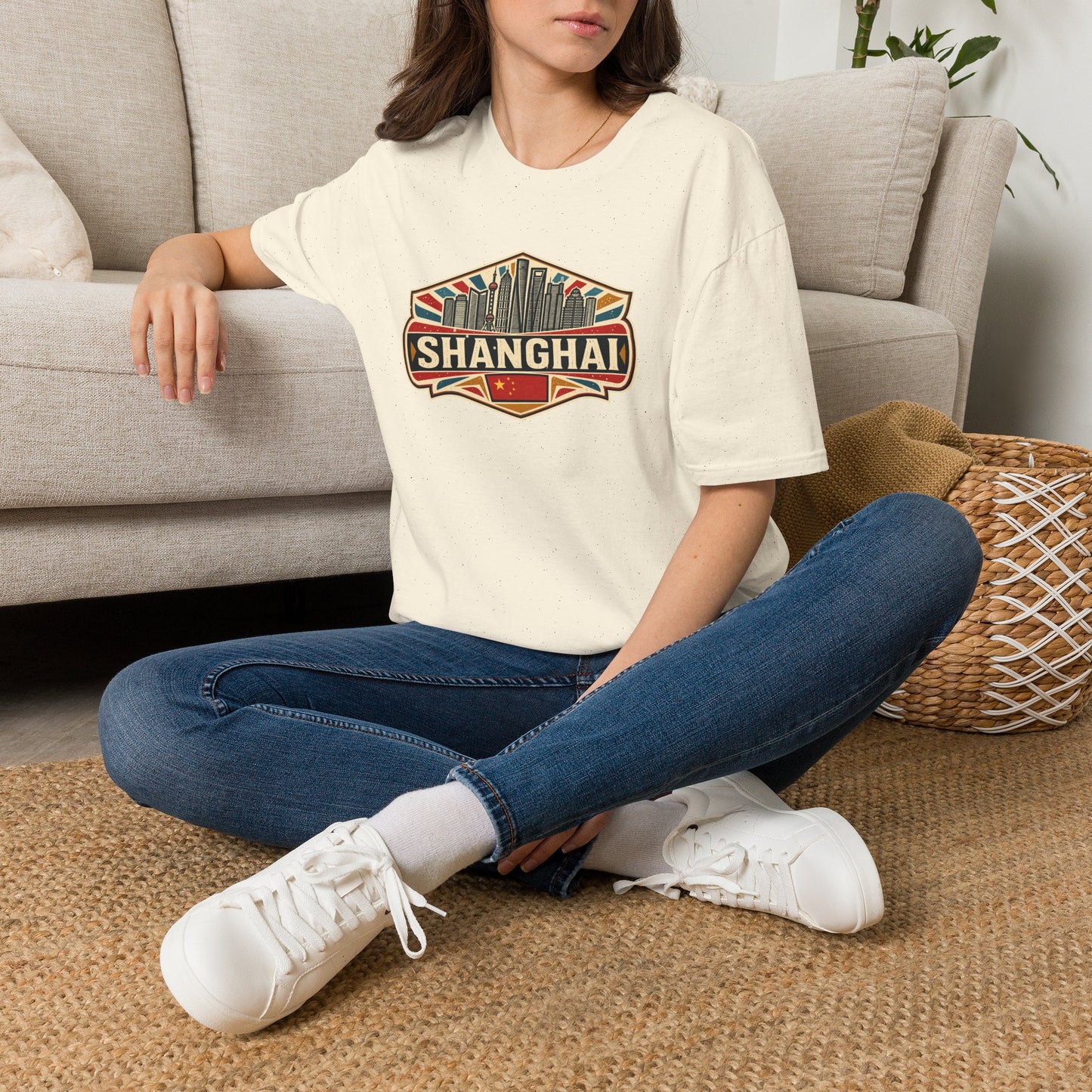 Shanghai Skyline T-Shirt — Vintage City Travel Tee