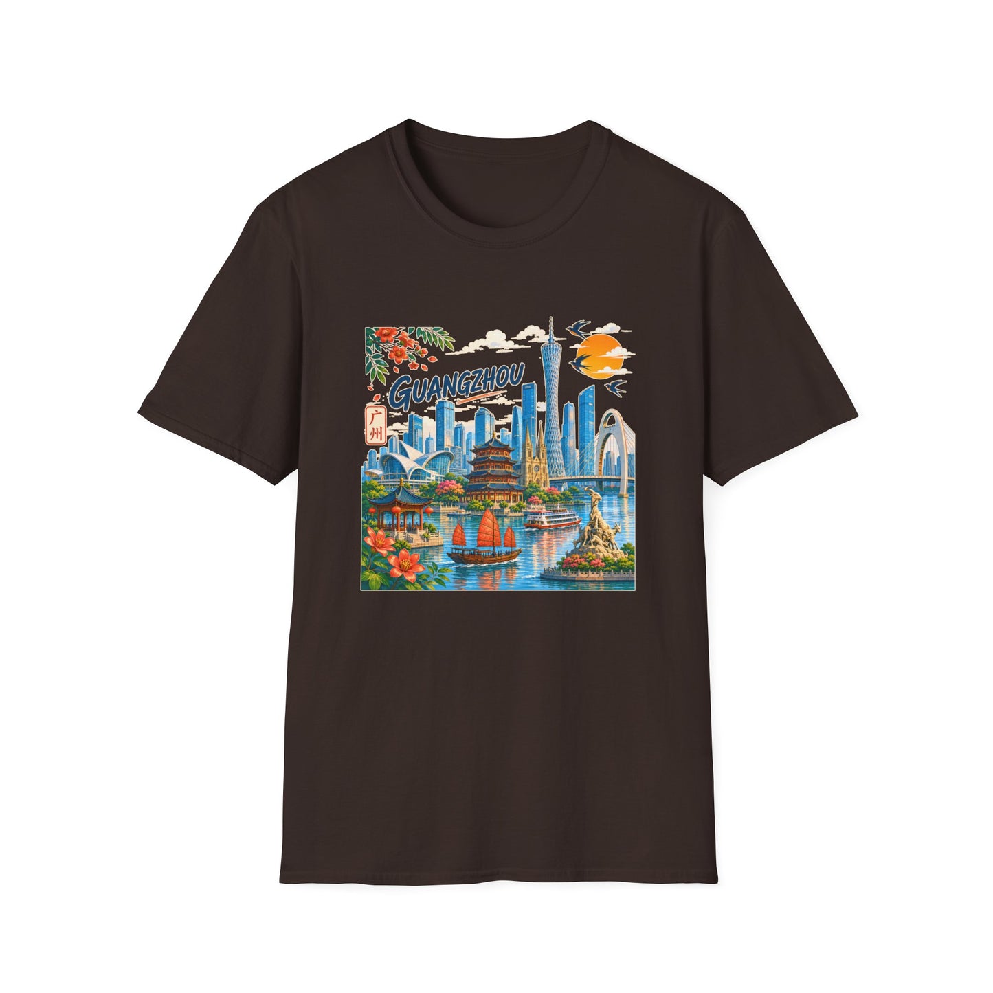 Guangzhou Cityscape T‑Shirt — Vintage Skyline Travel Tee