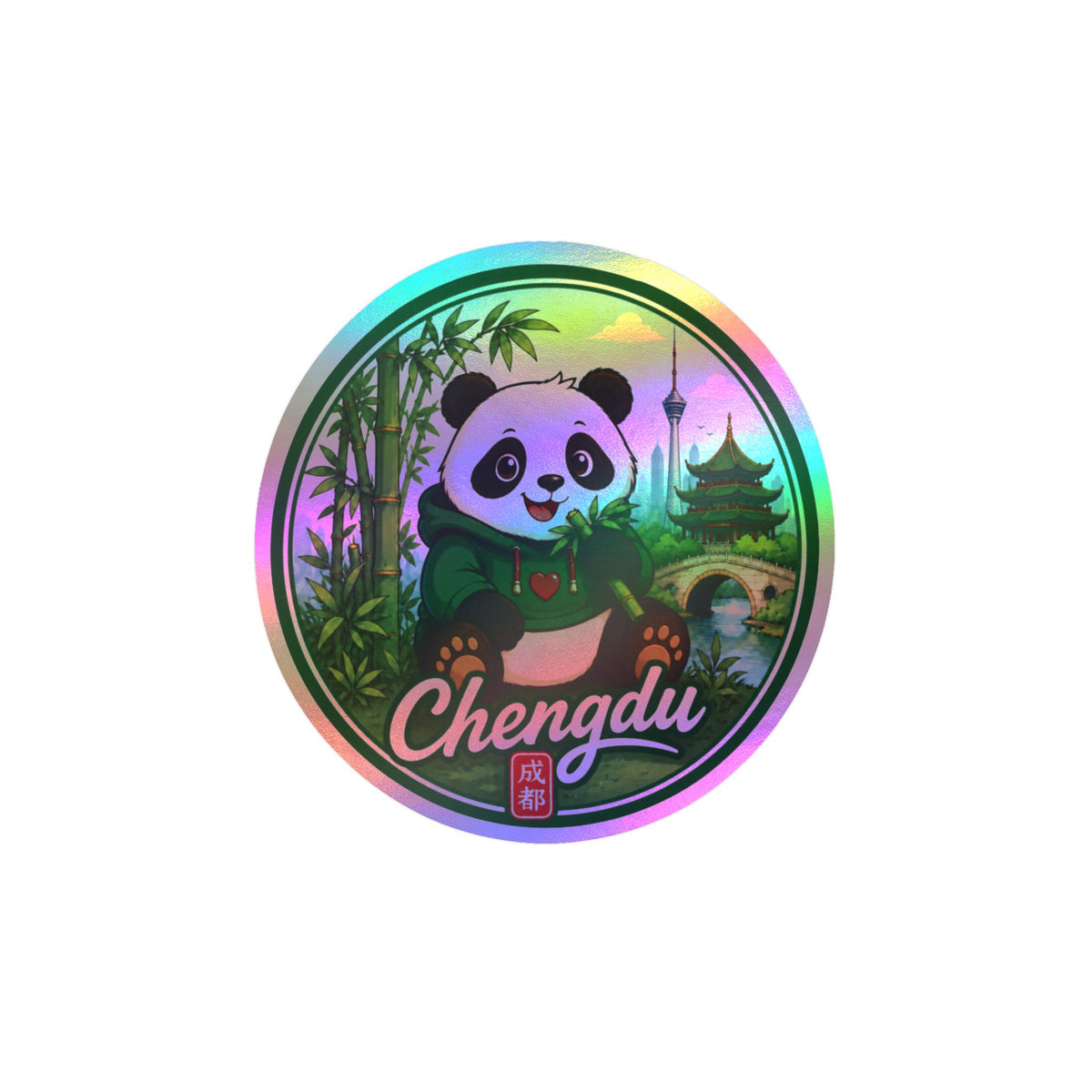 Chengdu Panda Kiss-Cut Vinyl Decal