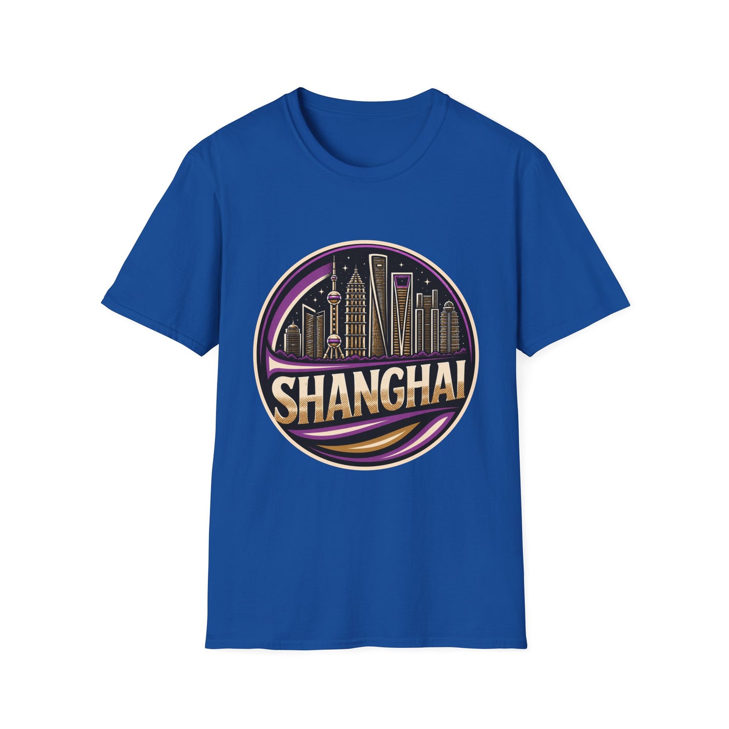 Shanghai Skyline T-Shirt — Retro Neon Cityscape Tee