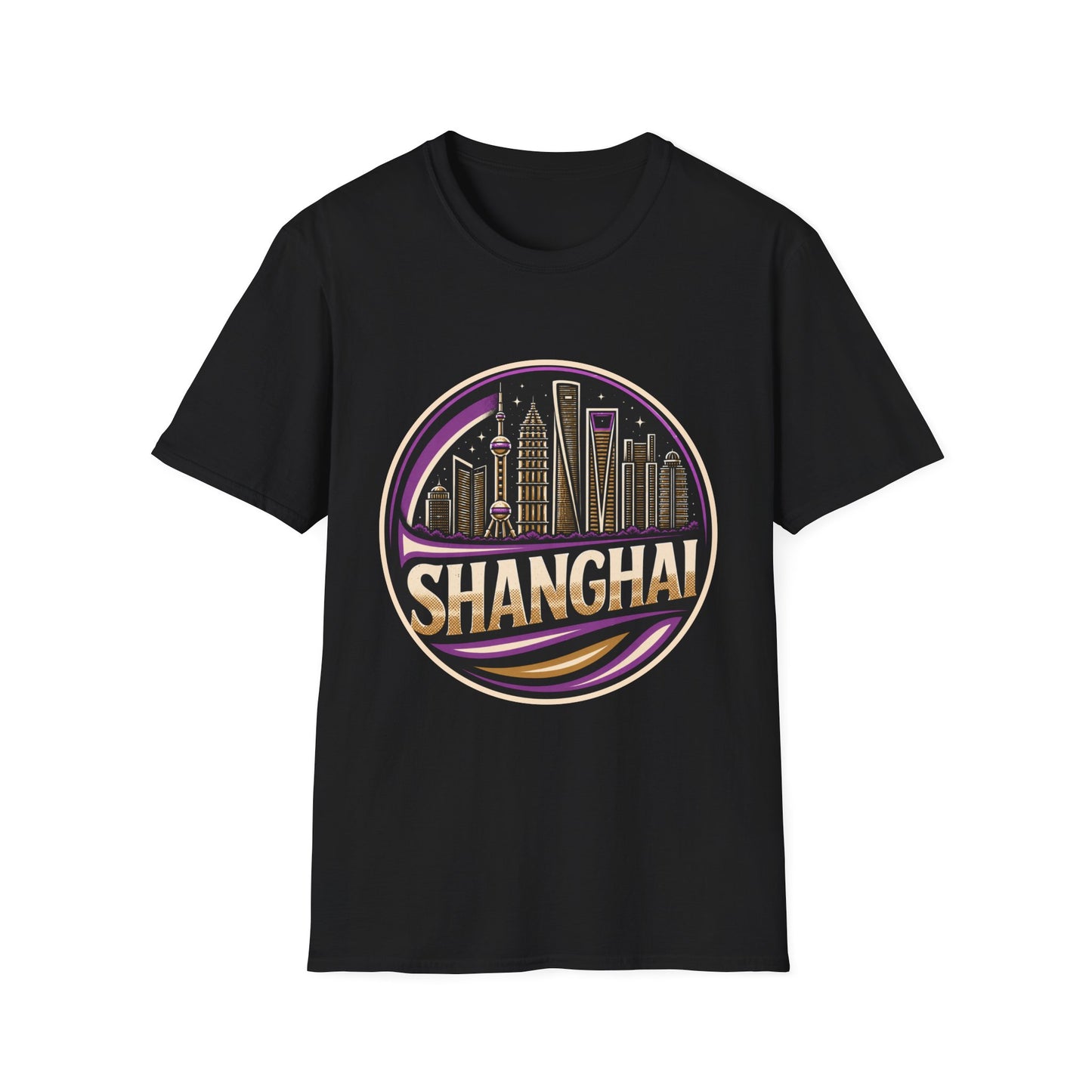 Shanghai Skyline T-Shirt — Retro Neon Cityscape Tee