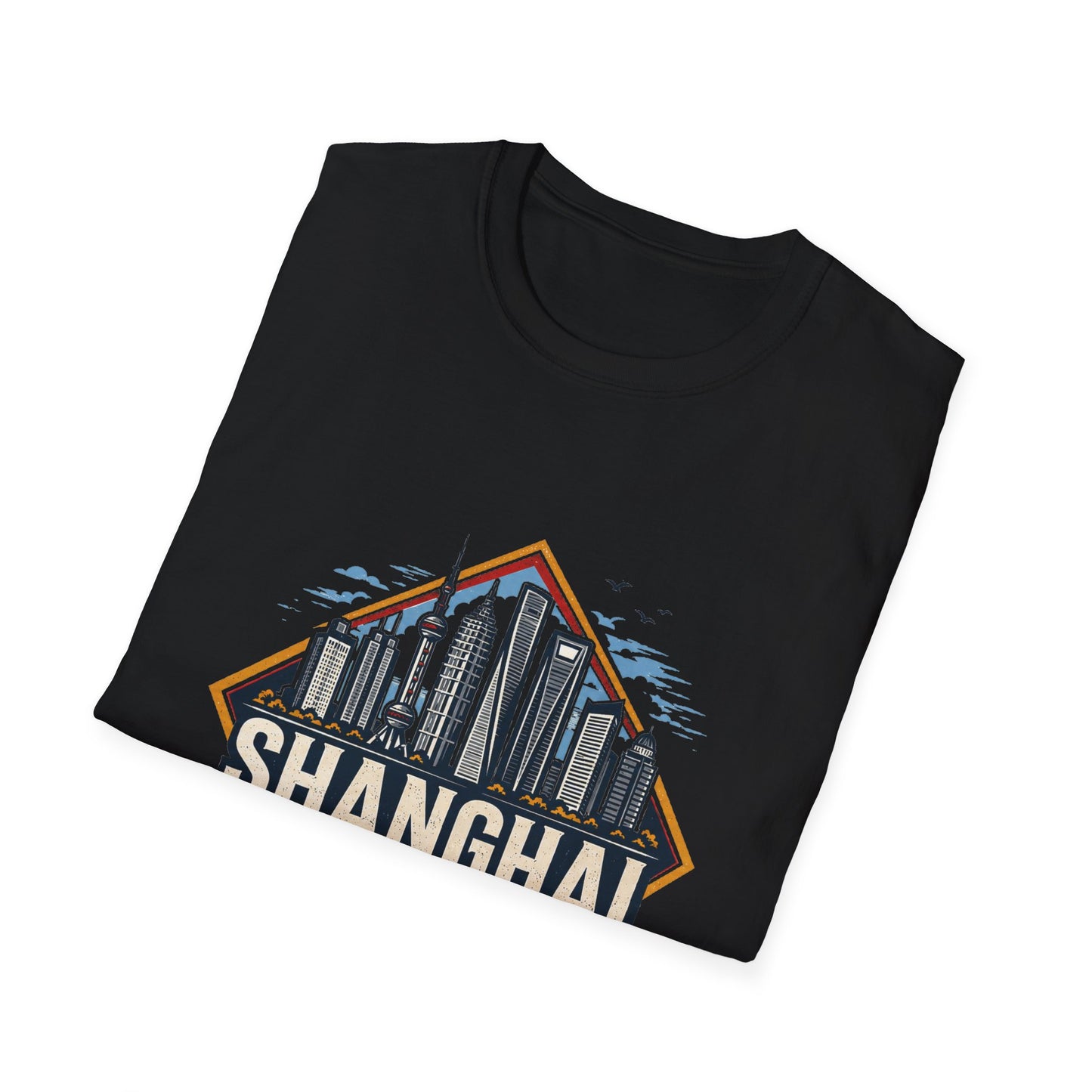Shanghai Skyline T-Shirt — Retro Cityscape Travel Tee (Shanghai, China)