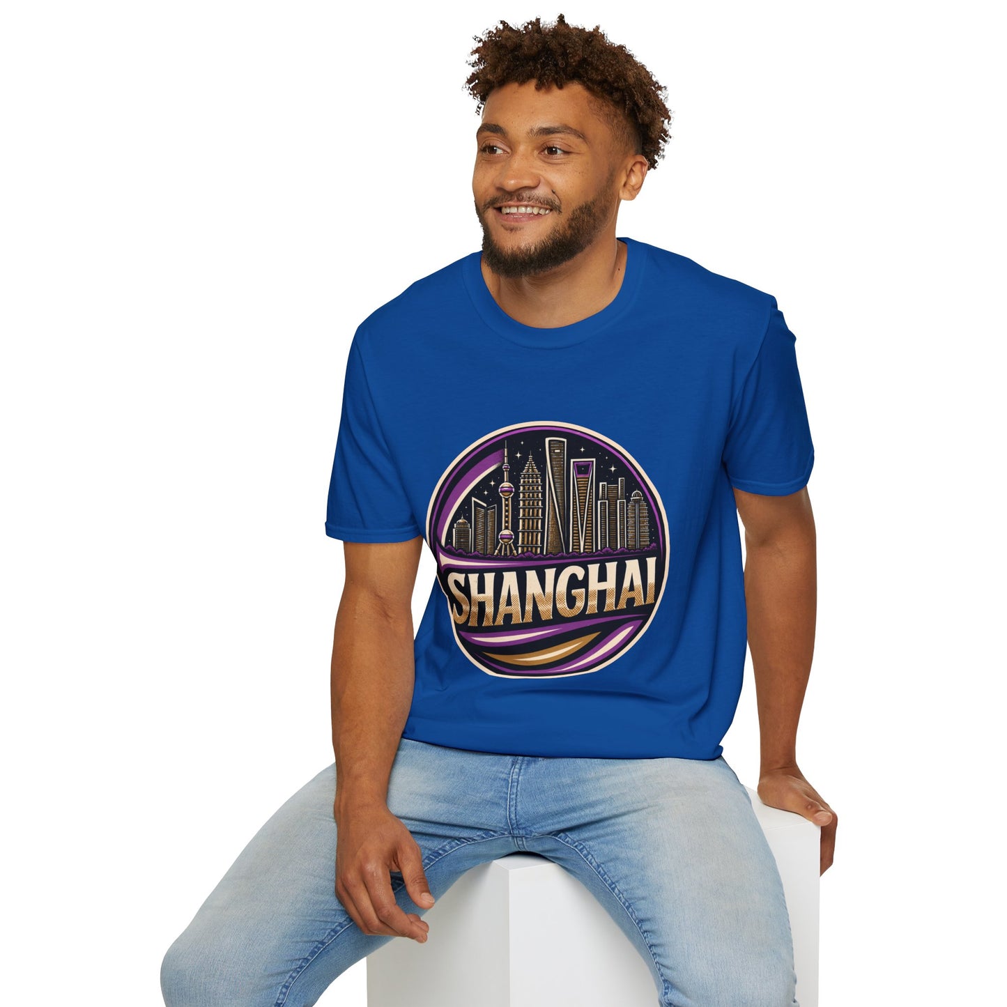 Shanghai Skyline T-Shirt — Retro Neon Cityscape Tee