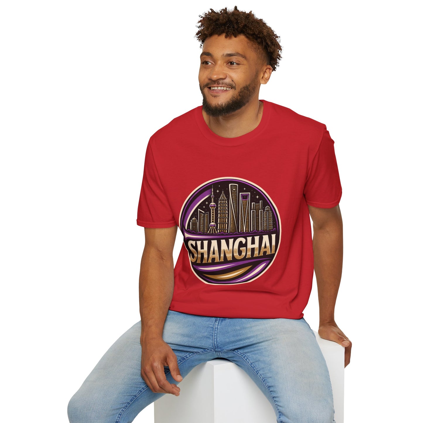 Shanghai Skyline T-Shirt — Retro Neon Cityscape Tee