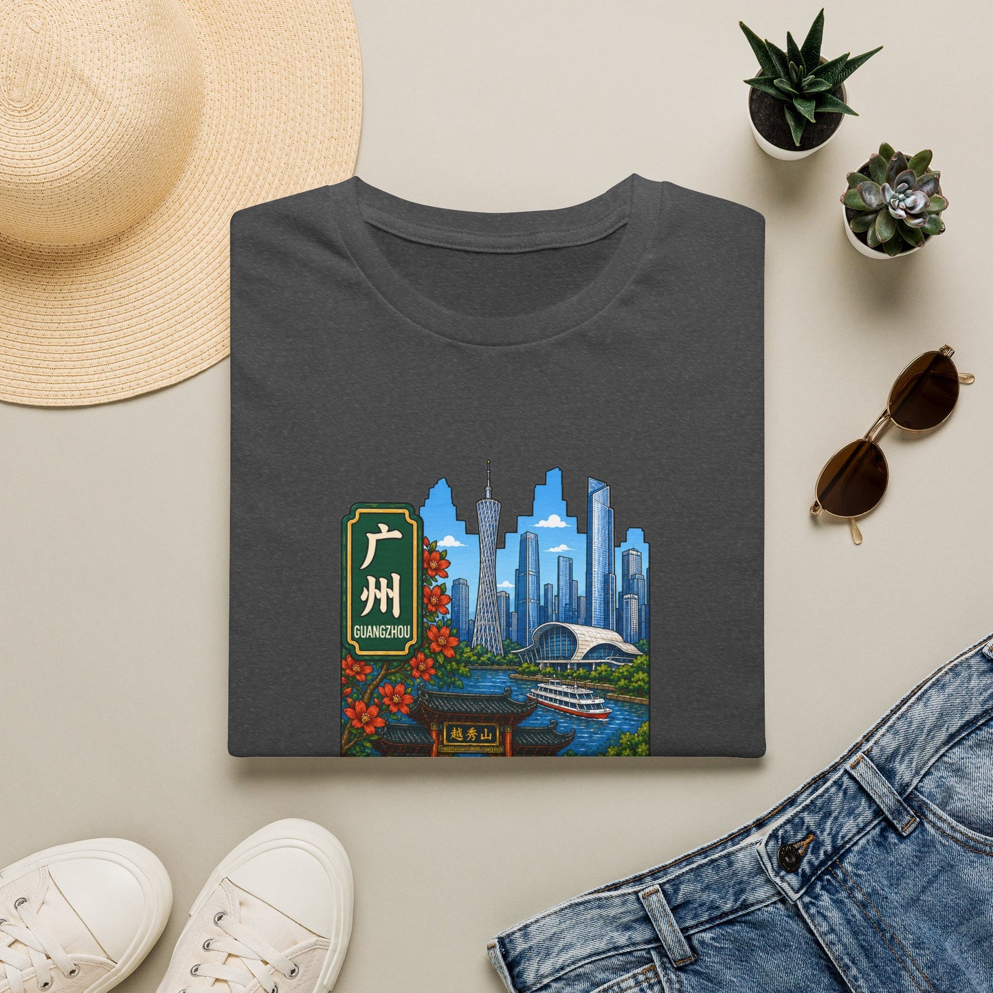 Guangzhou Skyline T-Shirt — Chinese Cityscape Travel Tee