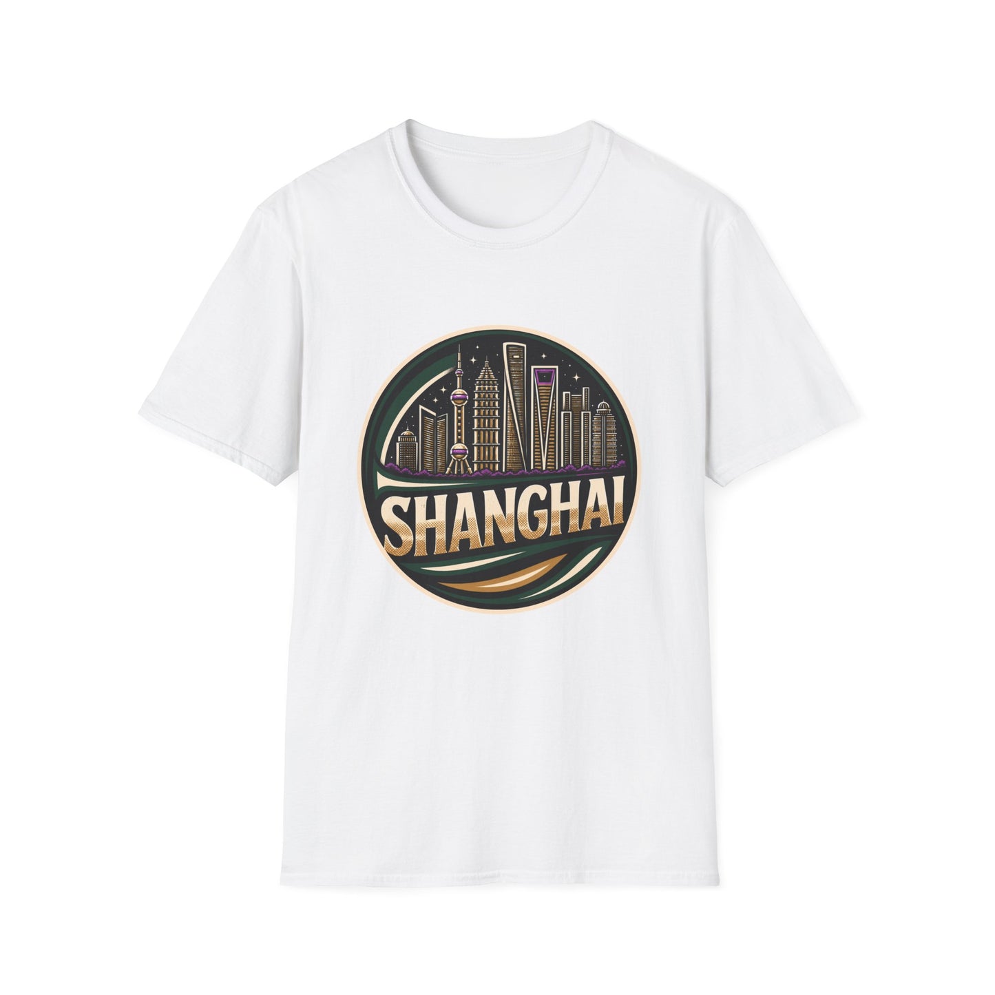 Shanghai Skyline T-Shirt — Retro Cityscape Tee