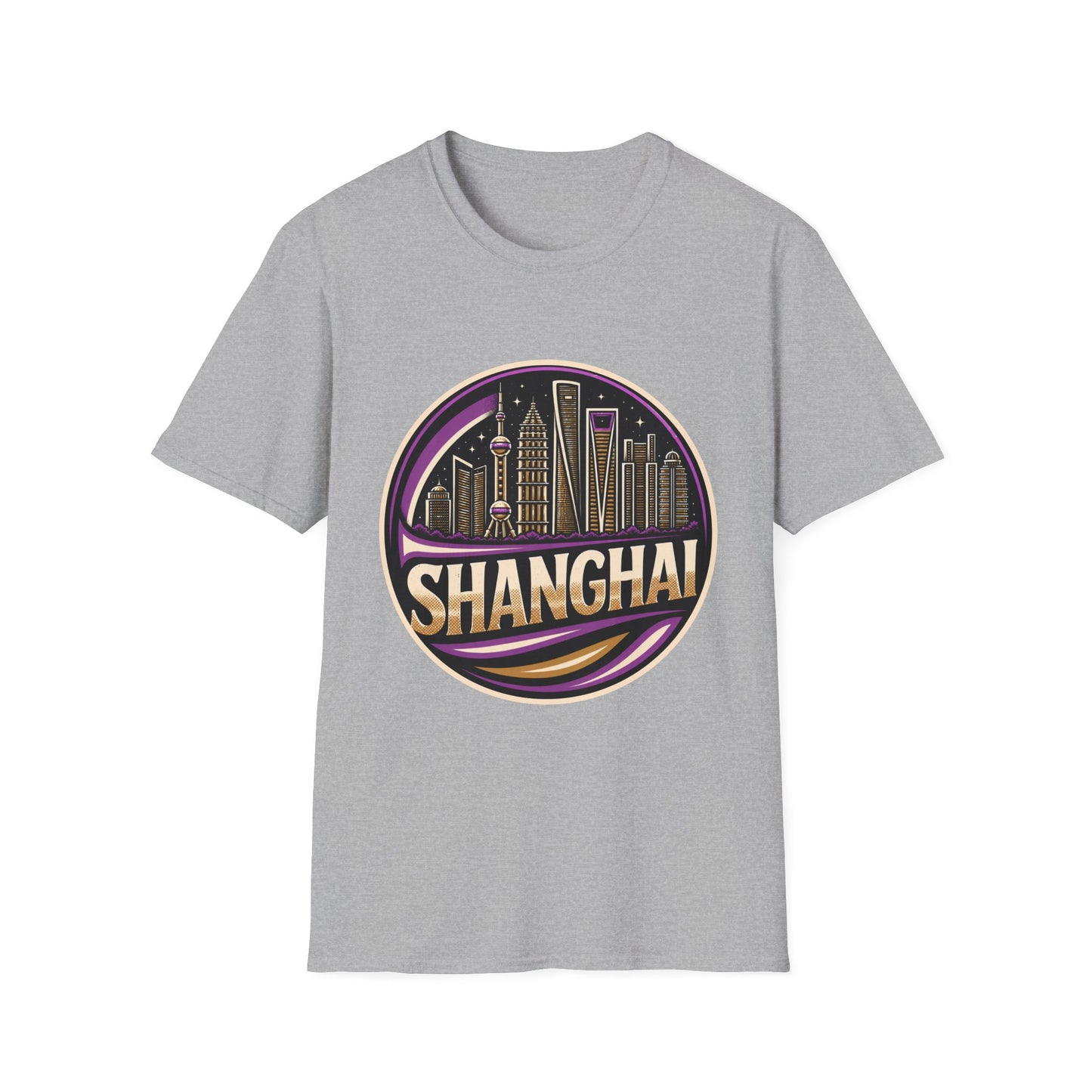 Shanghai Skyline T-Shirt — Retro Neon Cityscape Tee