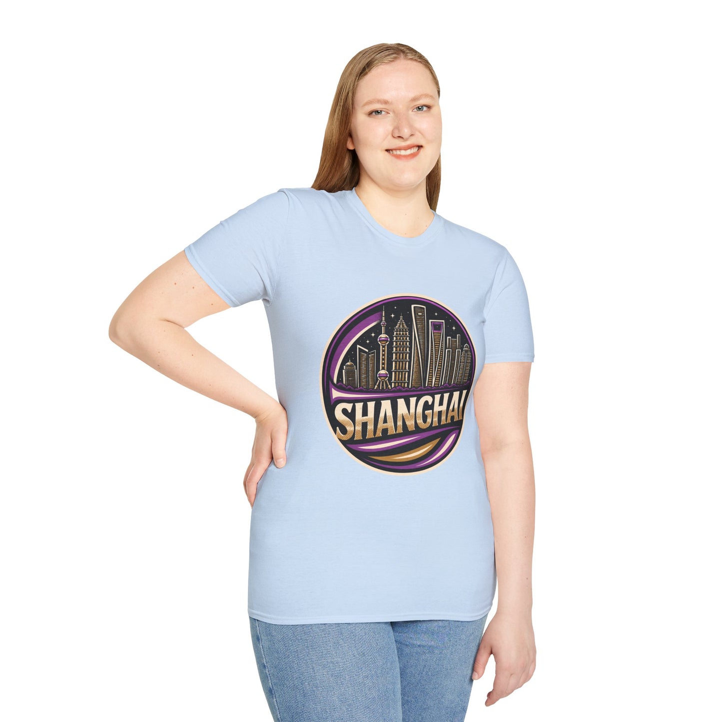 Shanghai Skyline T-Shirt — Retro Neon Cityscape Tee