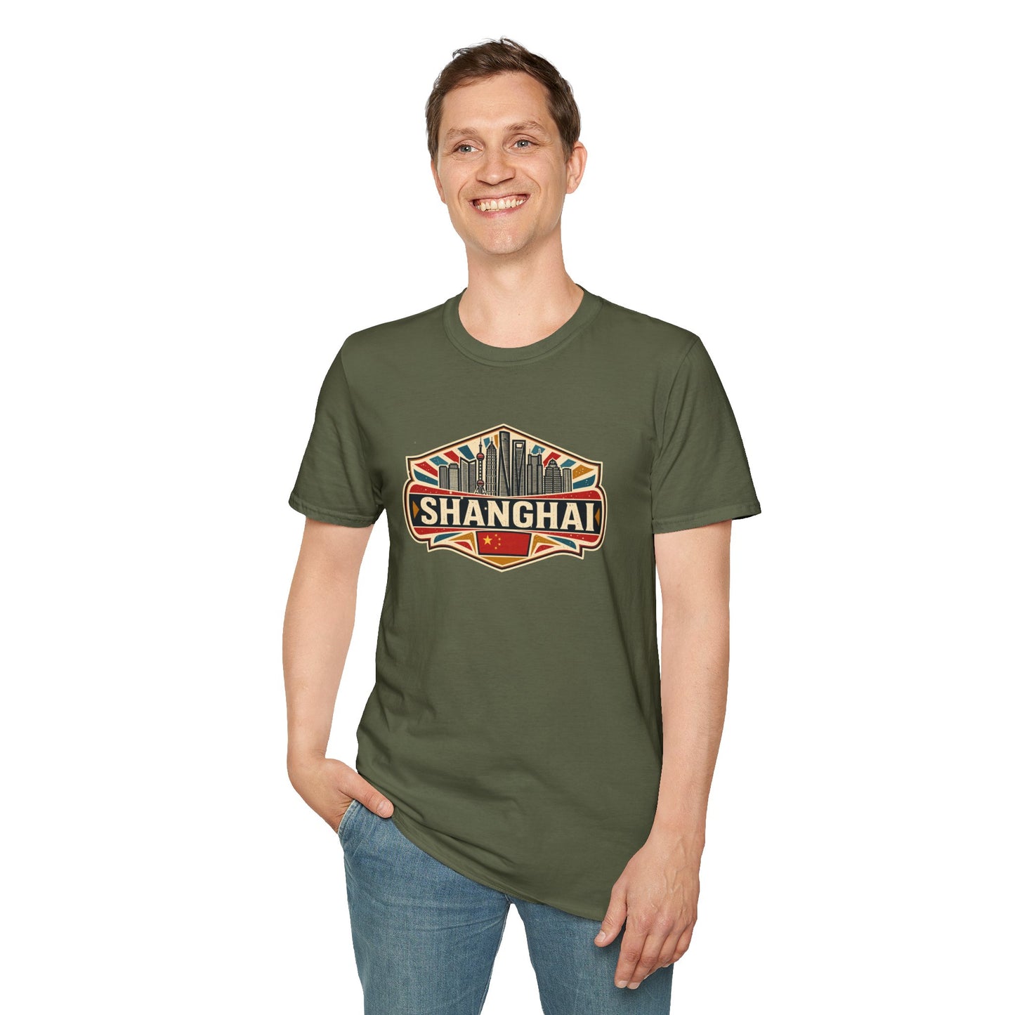 Shanghai Skyline T-Shirt — Vintage City Travel Tee