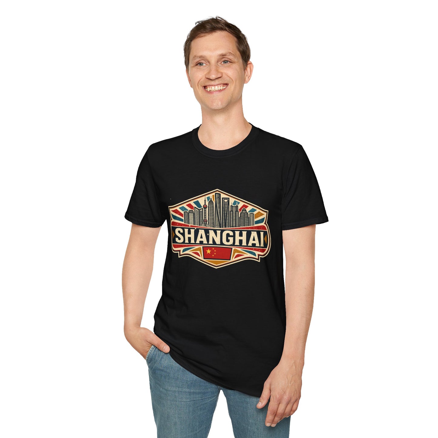 Shanghai Skyline Vintage T‑Shirt