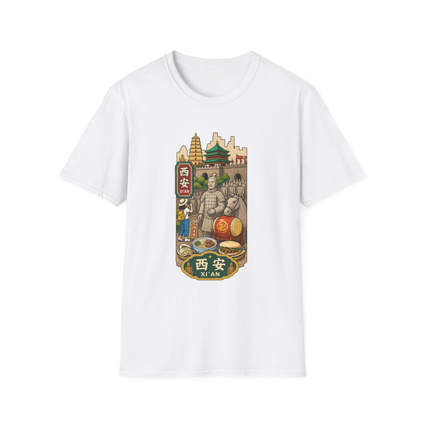 Xi'an Travel T-Shirt — Terracotta Warriors & Pagoda China Souvenir Tee
